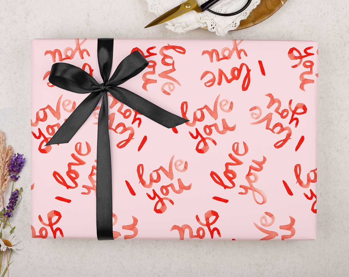 I Love You Wrapping Paper. Wrapping Paper designed by Making Meadows