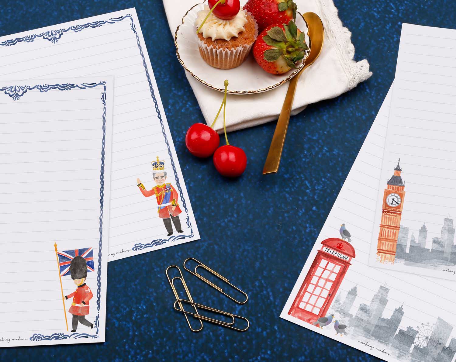 King Charles III Coronation Writing Paper Gift Box. Stationery designed by Making Meadows