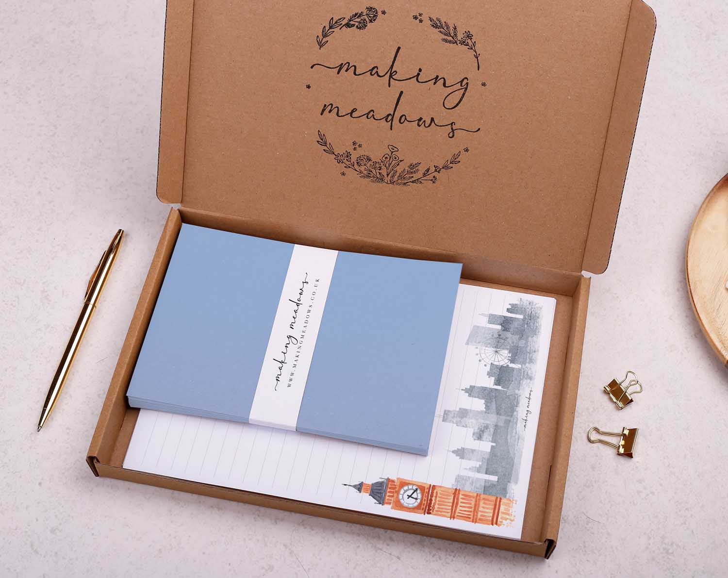 King Charles III Coronation Writing Paper Gift Box. Stationery designed by Making Meadows