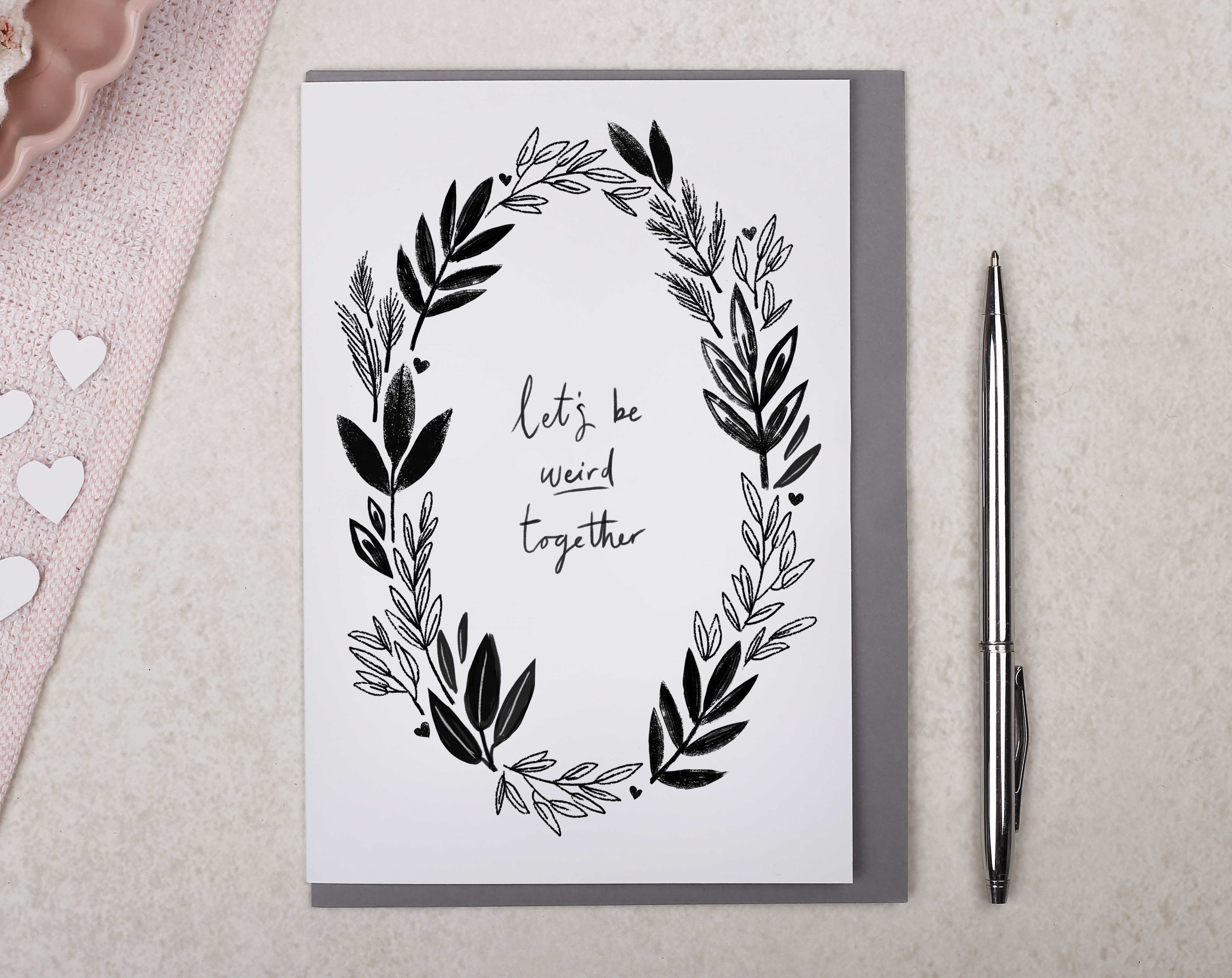 Let's Be Weird Together Valentine Card. Greeting & Note Cards designed by Making Meadows