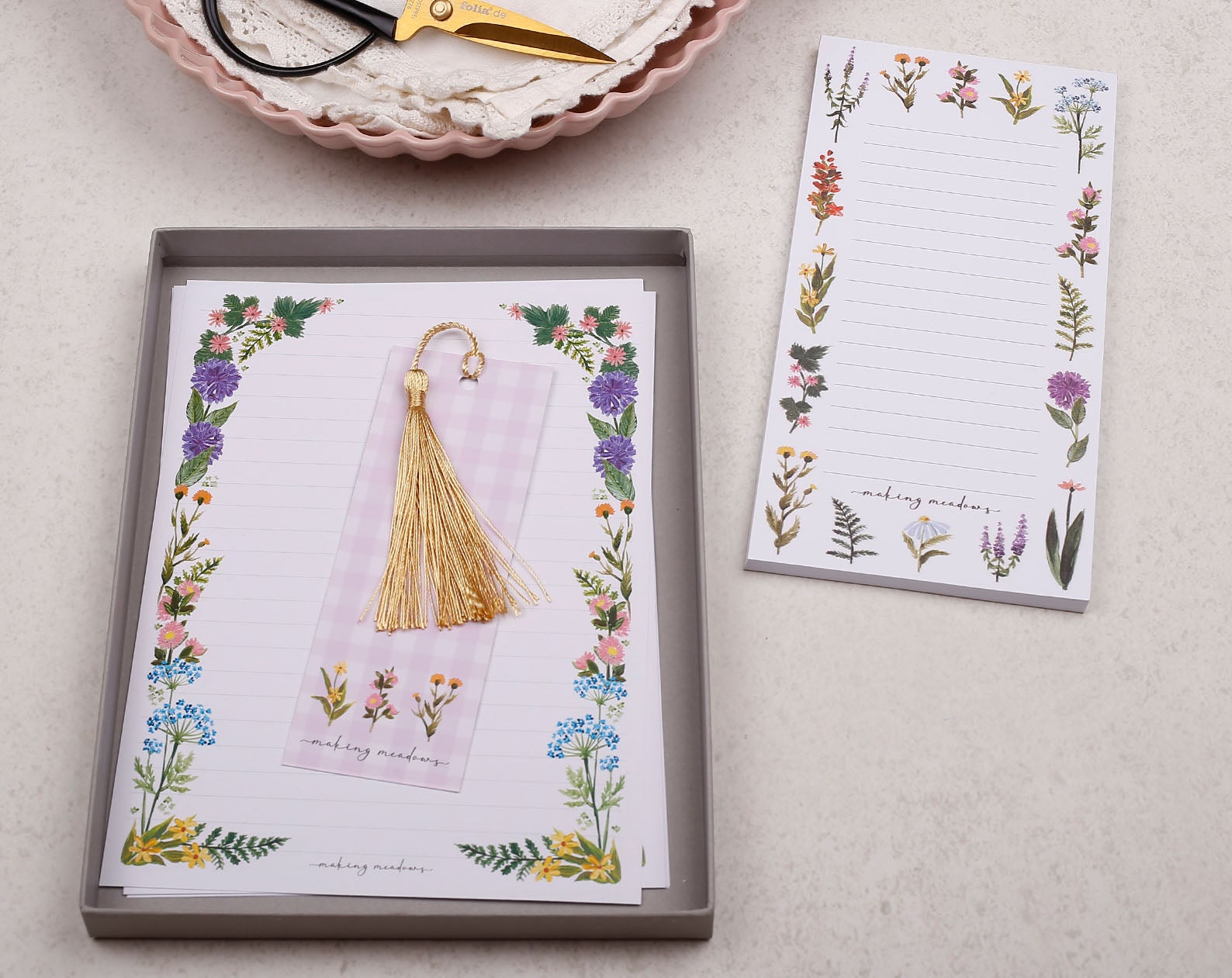 Lilac Floral Stationery Box. Notebooks & Notepads designed by Making Meadows