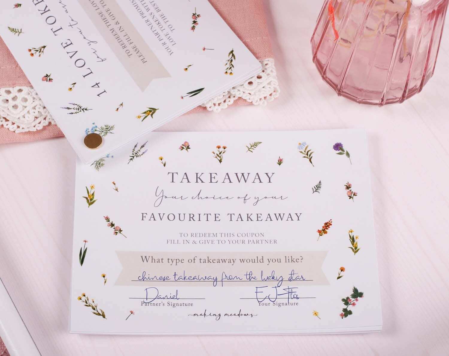Love Tokens With Ditsy Flowers. Paper Products designed by Making Meadows