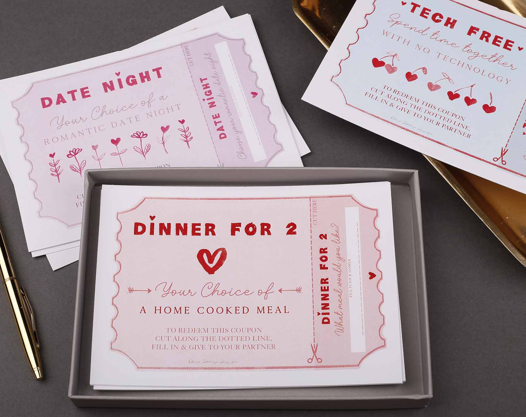 Love tokens with keepsake box. Card Games designed by Making Meadows