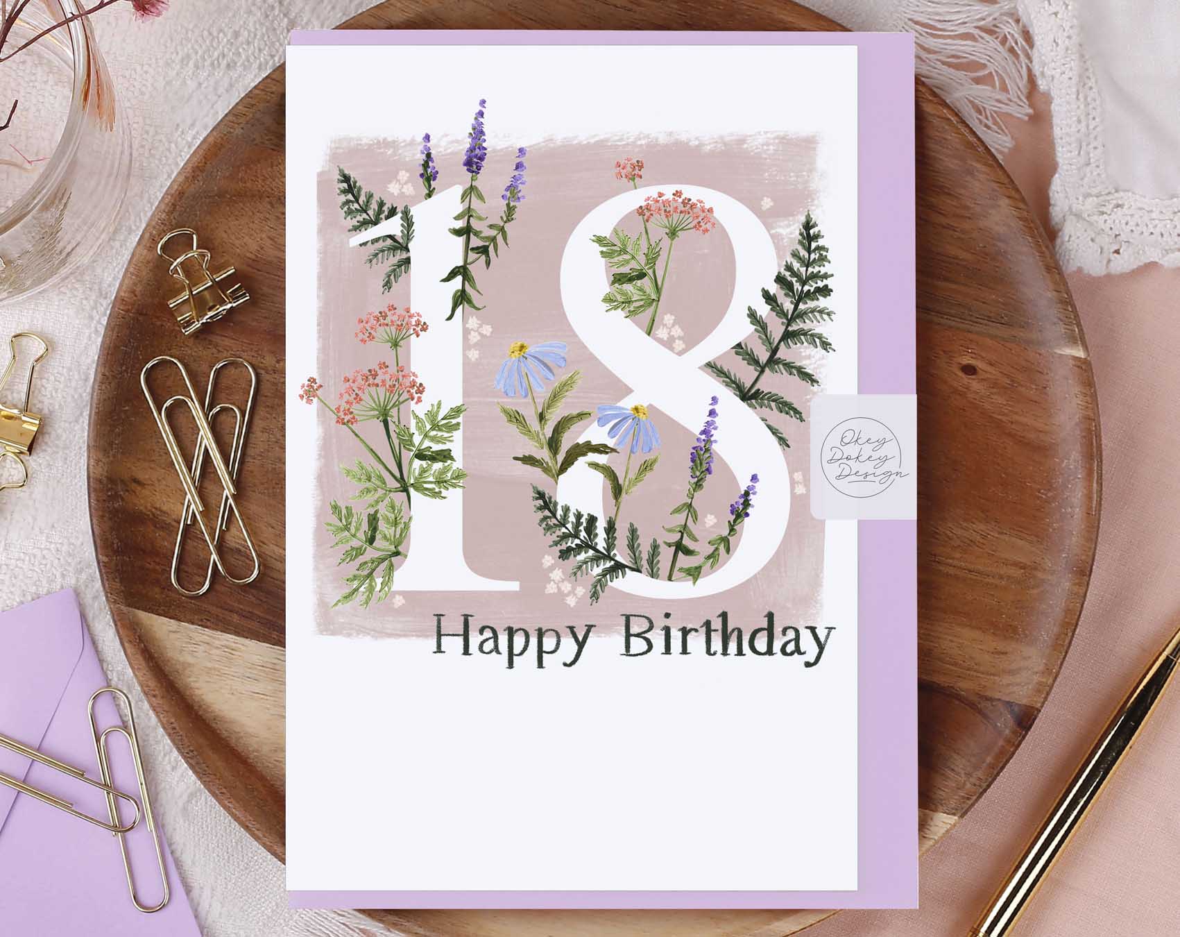 Meadow Flowers Happy 18th Birthday Card. Greeting & Note Cards designed by Making Meadows