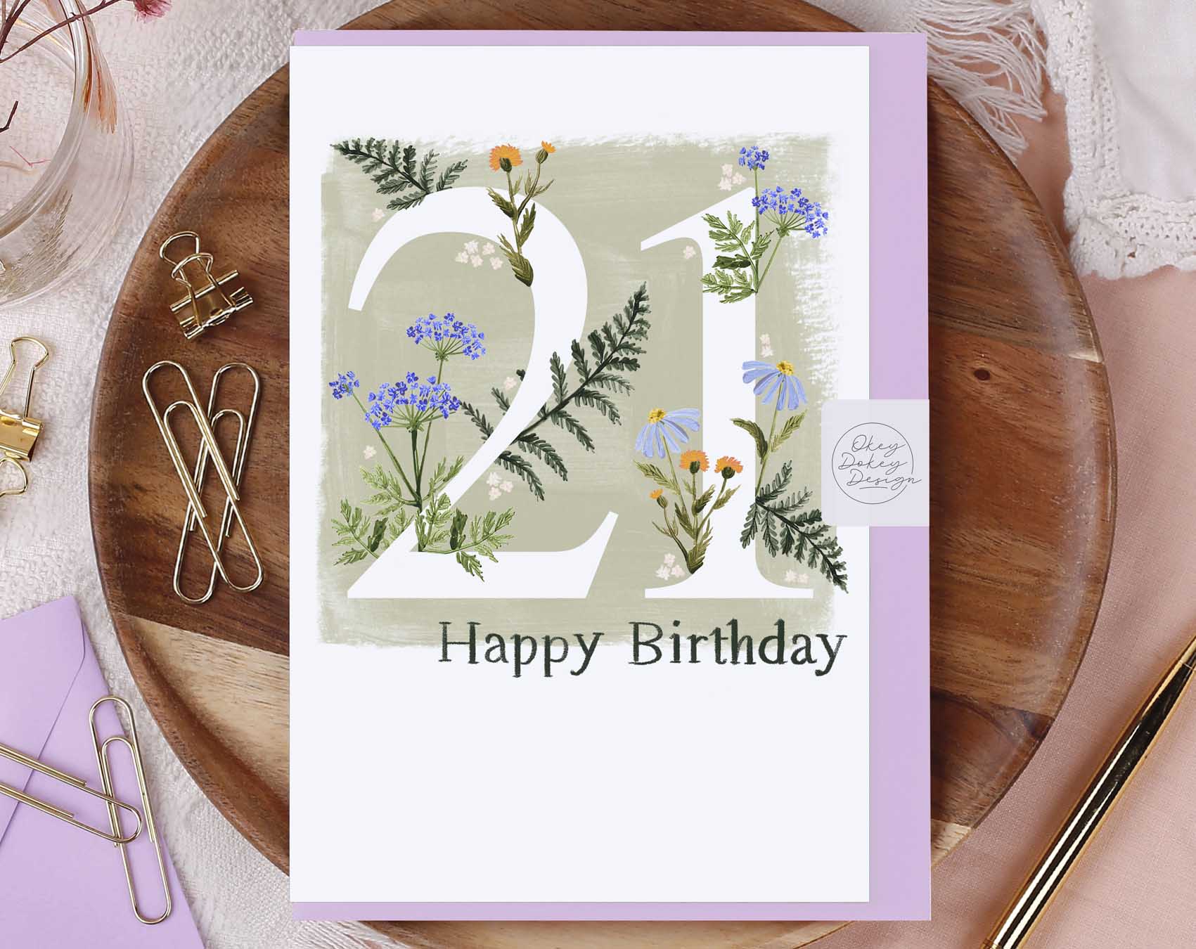 Meadow Flowers Happy 21st Birthday Card. Greeting & Note Cards designed by Making Meadows