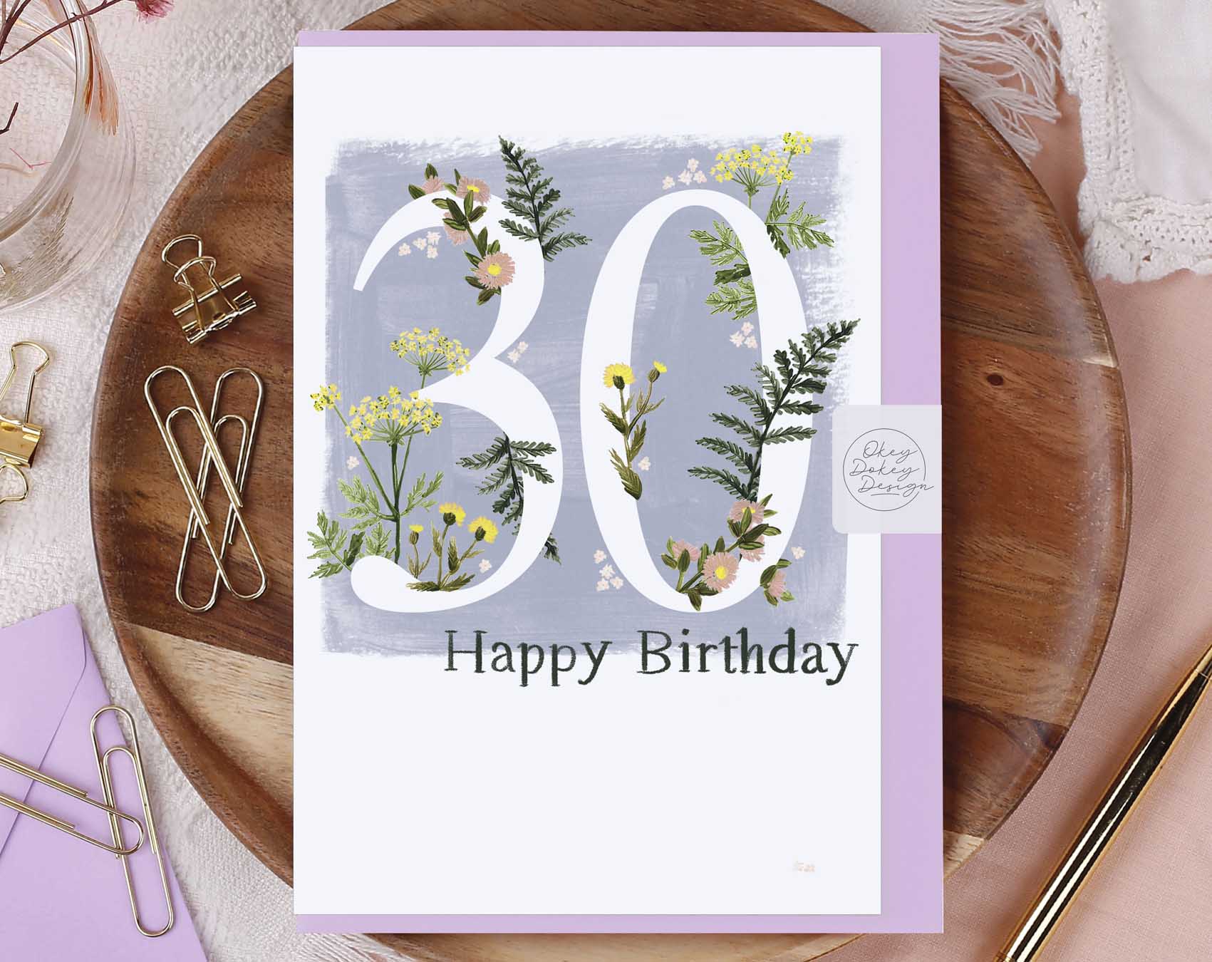 Meadow Flowers Happy 30th Birthday Card. Greeting & Note Cards designed by Making Meadows