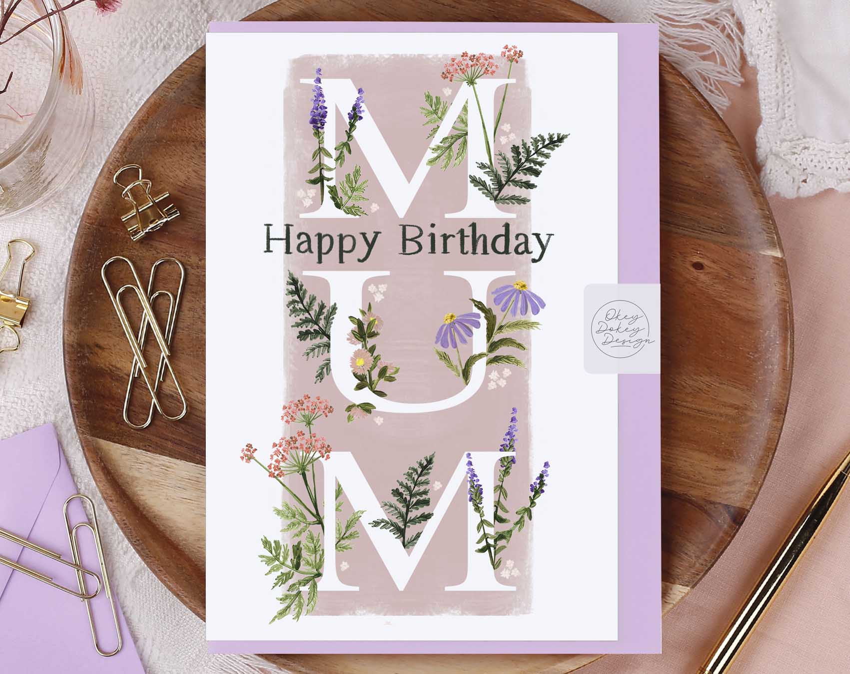 Meadow Flowers Happy Birthday Mum Card. Greeting & Note Cards designed by Making Meadows