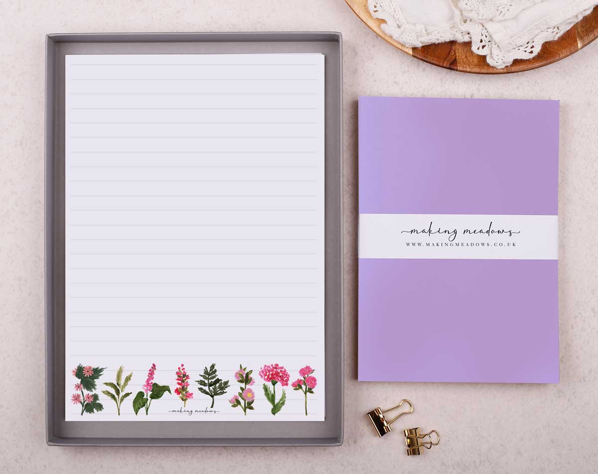 Meadow Flowers Writing Paper Gift Box. Stationery designed by Making Meadows