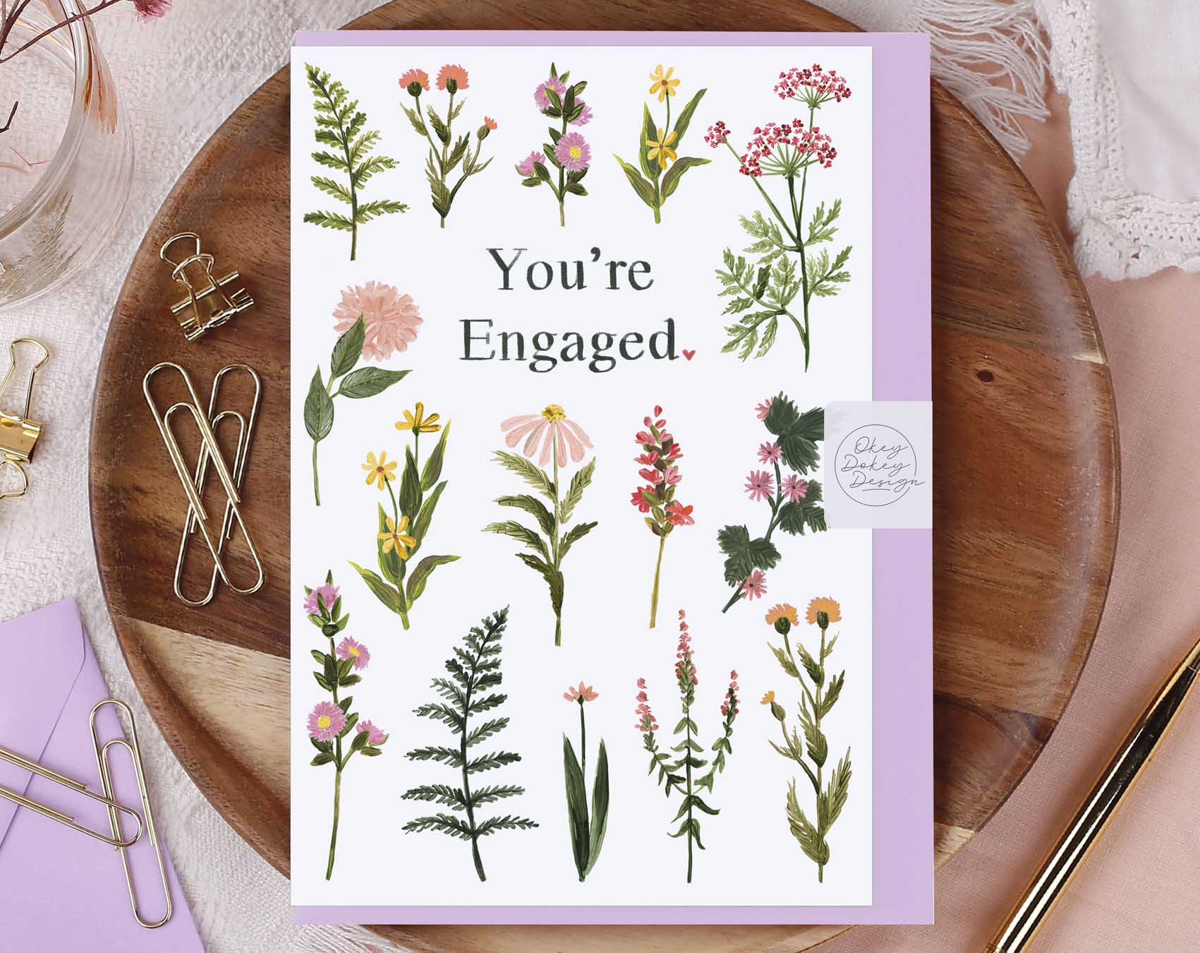 Meadow Flowers Your Engaged Card. Greeting & Note Cards designed by Making Meadows