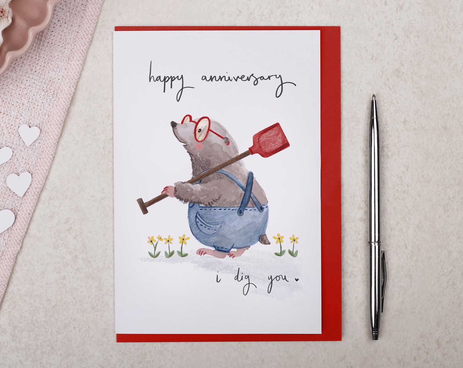 Mole Anniversary Card. Greeting Cards designed by Making Meadows