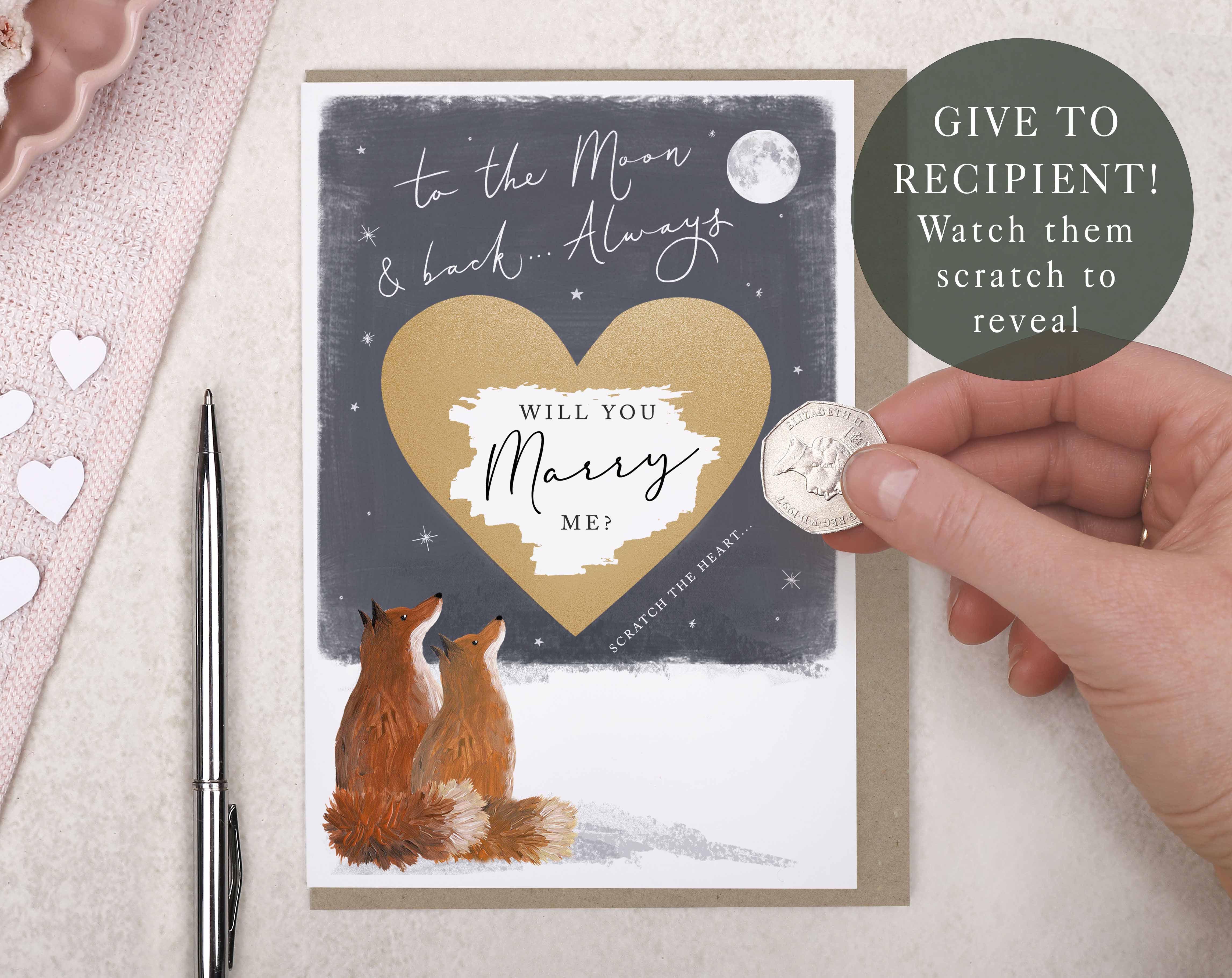 Moon & Back Will You Marry Me Card. Greeting & Note Cards designed by Making Meadows