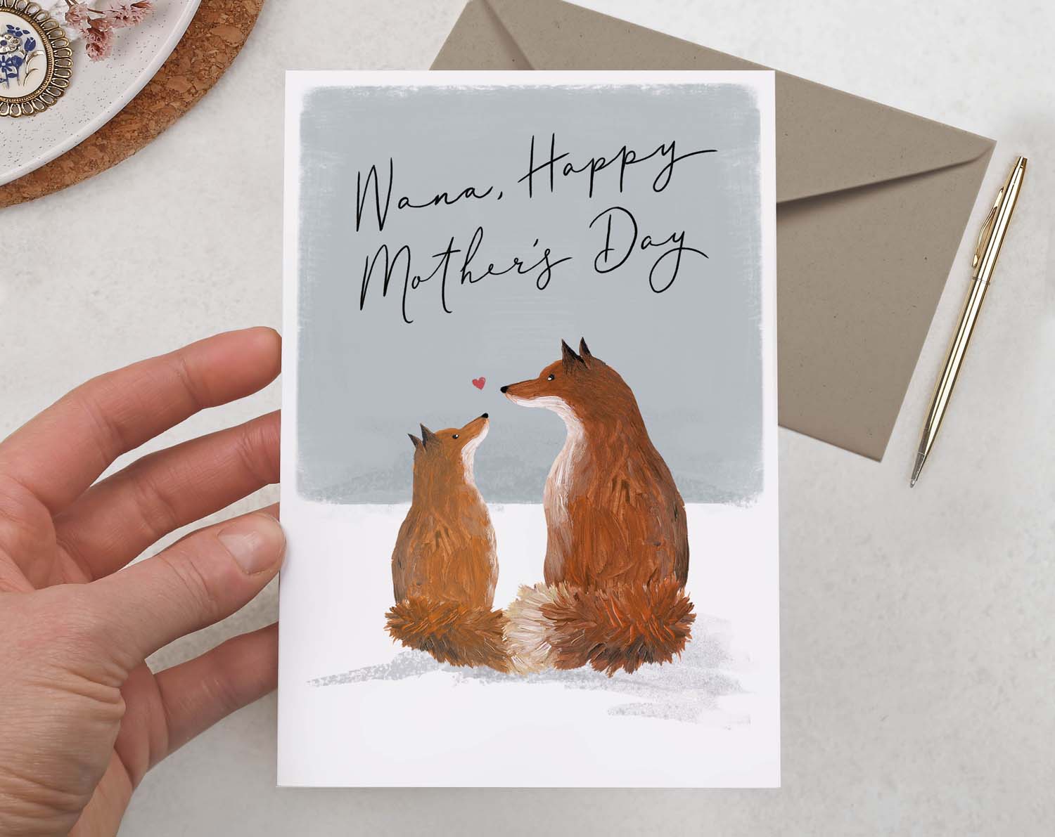 Fox Mother's Day card is perfect for wishing Nana a Happy Mother's Day