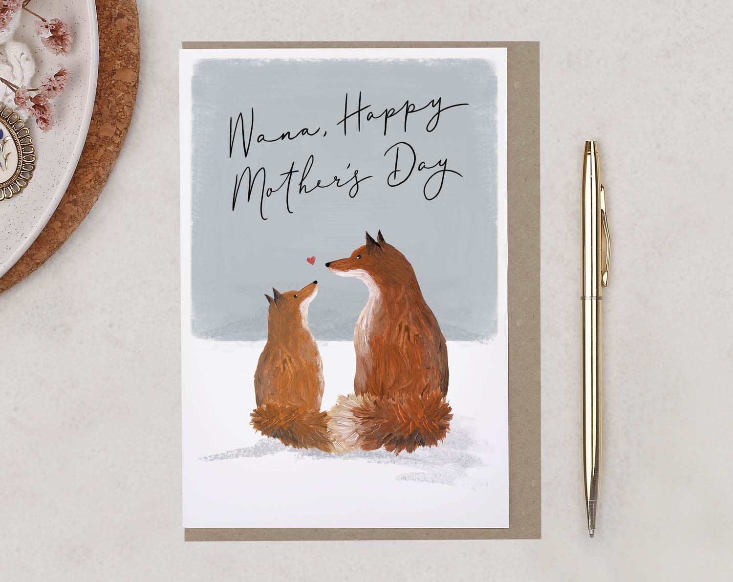 Fox Mother's Day card is perfect for wishing Nana a Happy Mother's Day