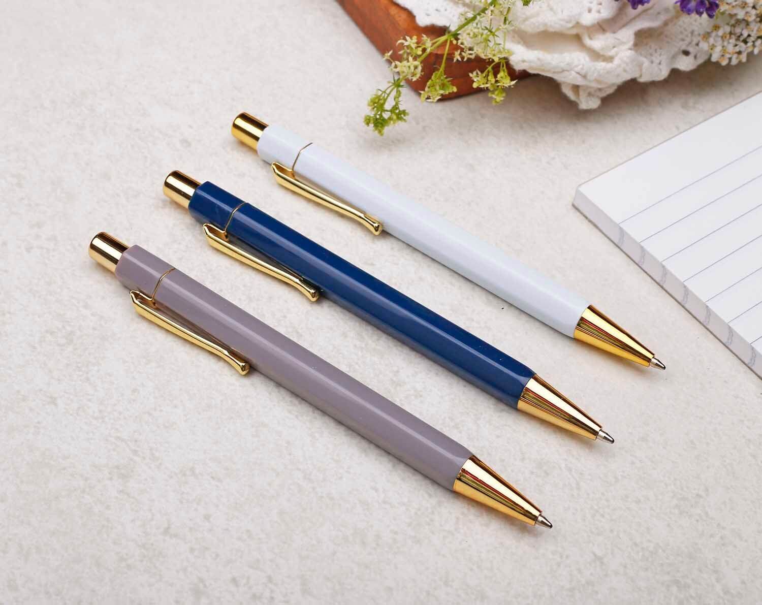 Navy Blue & Gold Ballpoint Pen. Pens designed by Making Meadows