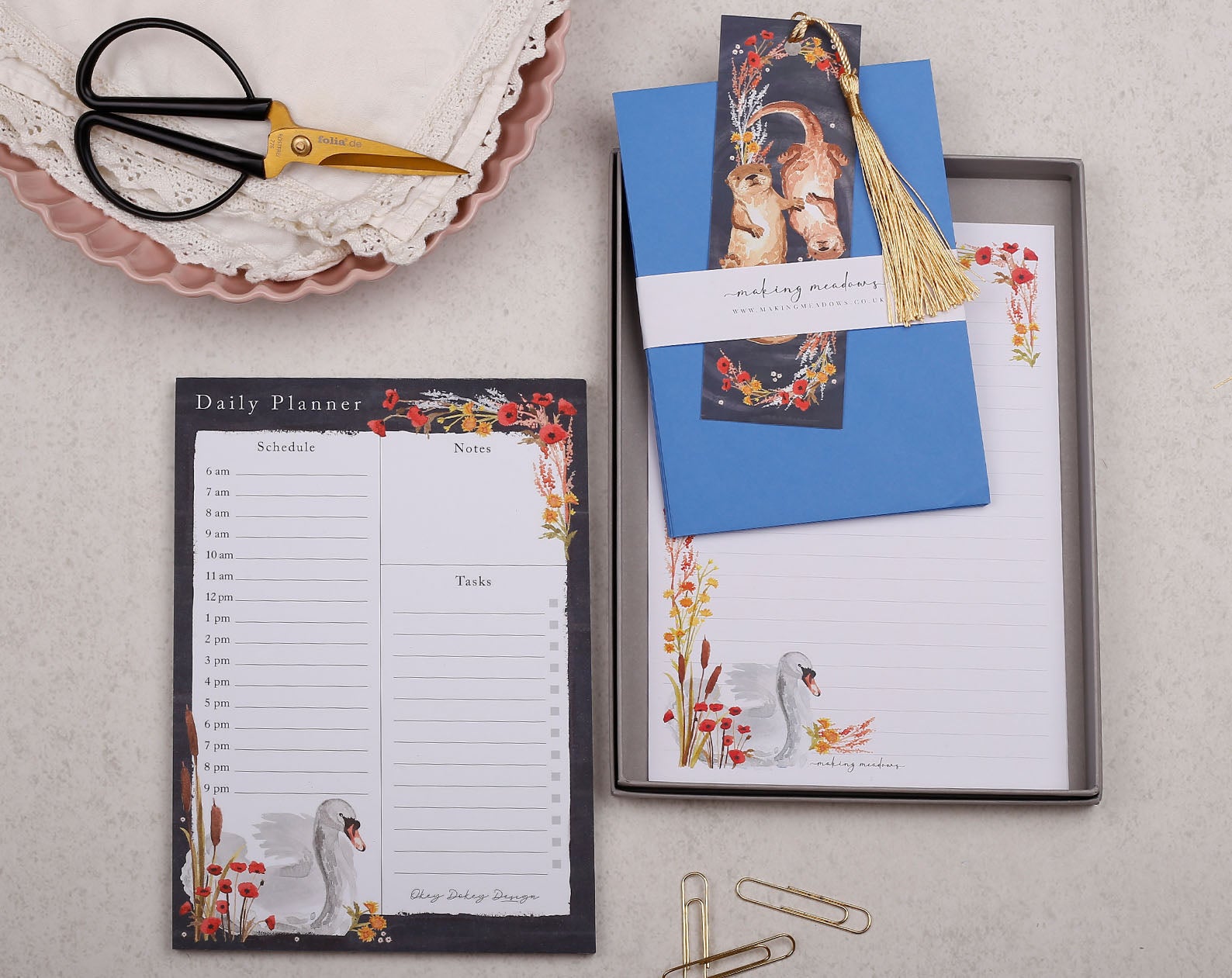 Otter Wildlife Stationery Box. Notebooks & Notepads designed by Making Meadows