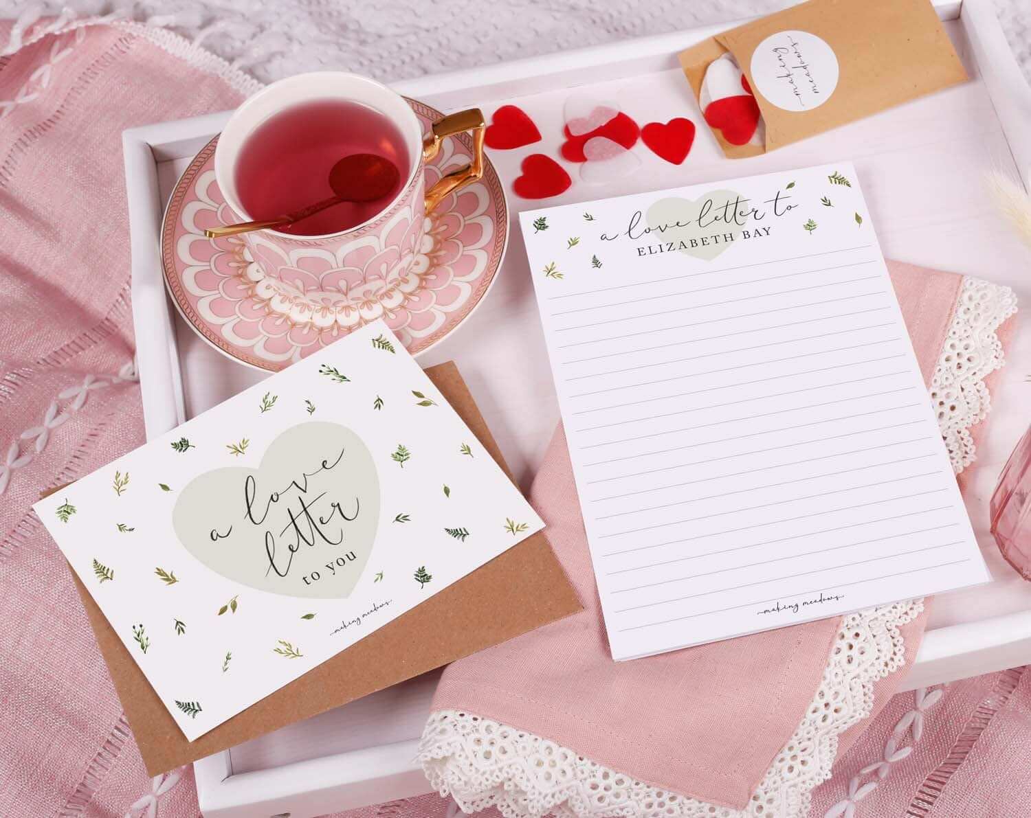 Personalised Love Letter With Botanicals. Stationery designed by Making Meadows