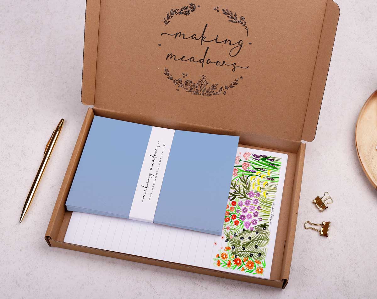 Picnic Writing Paper Gift Box. Stationery designed by Making Meadows