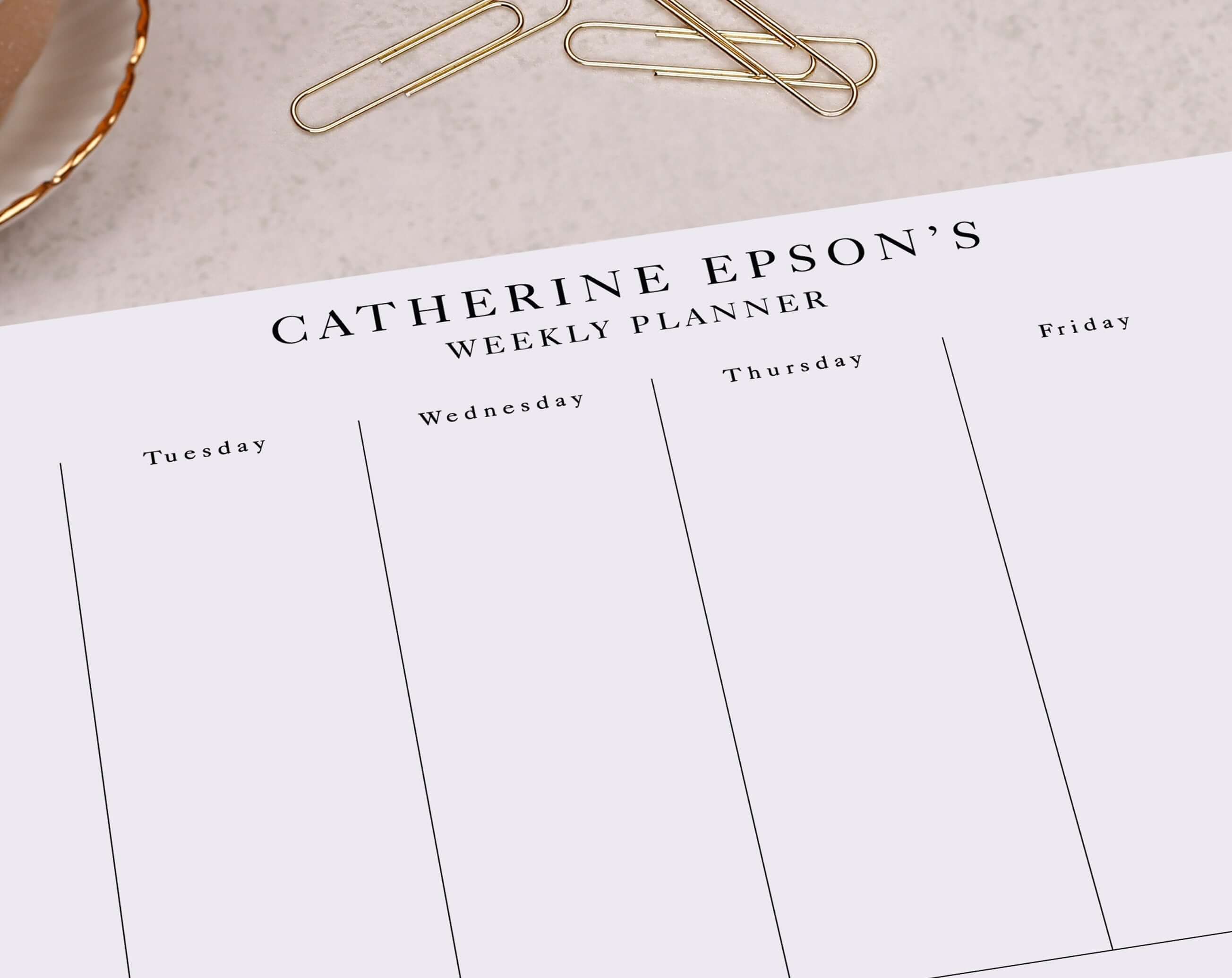 Pink Floral Personalised Weekly Planner Pad. Planners designed by Making Meadows