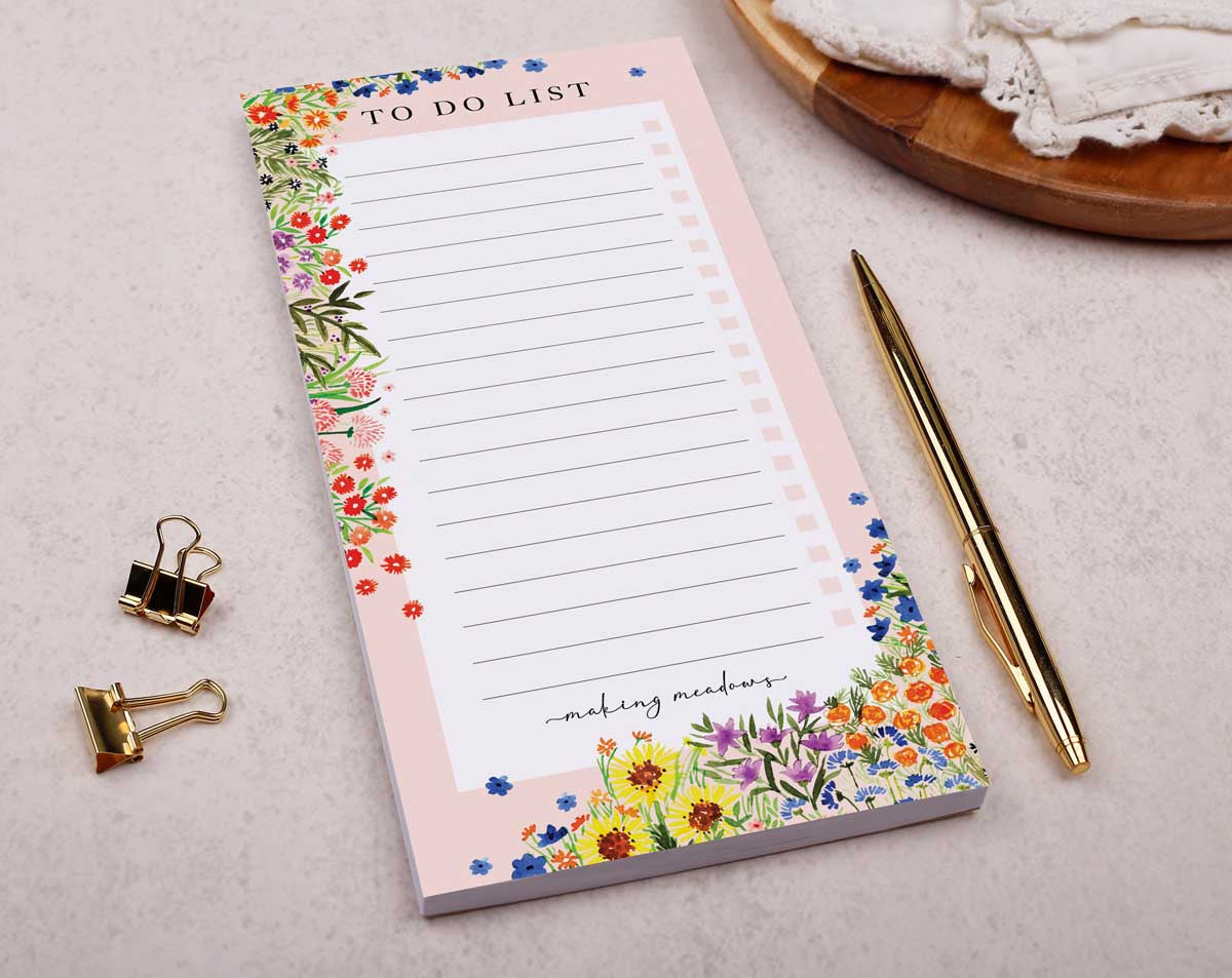 Pink Floral Stationery Box. Notebooks & Notepads designed by Making Meadows