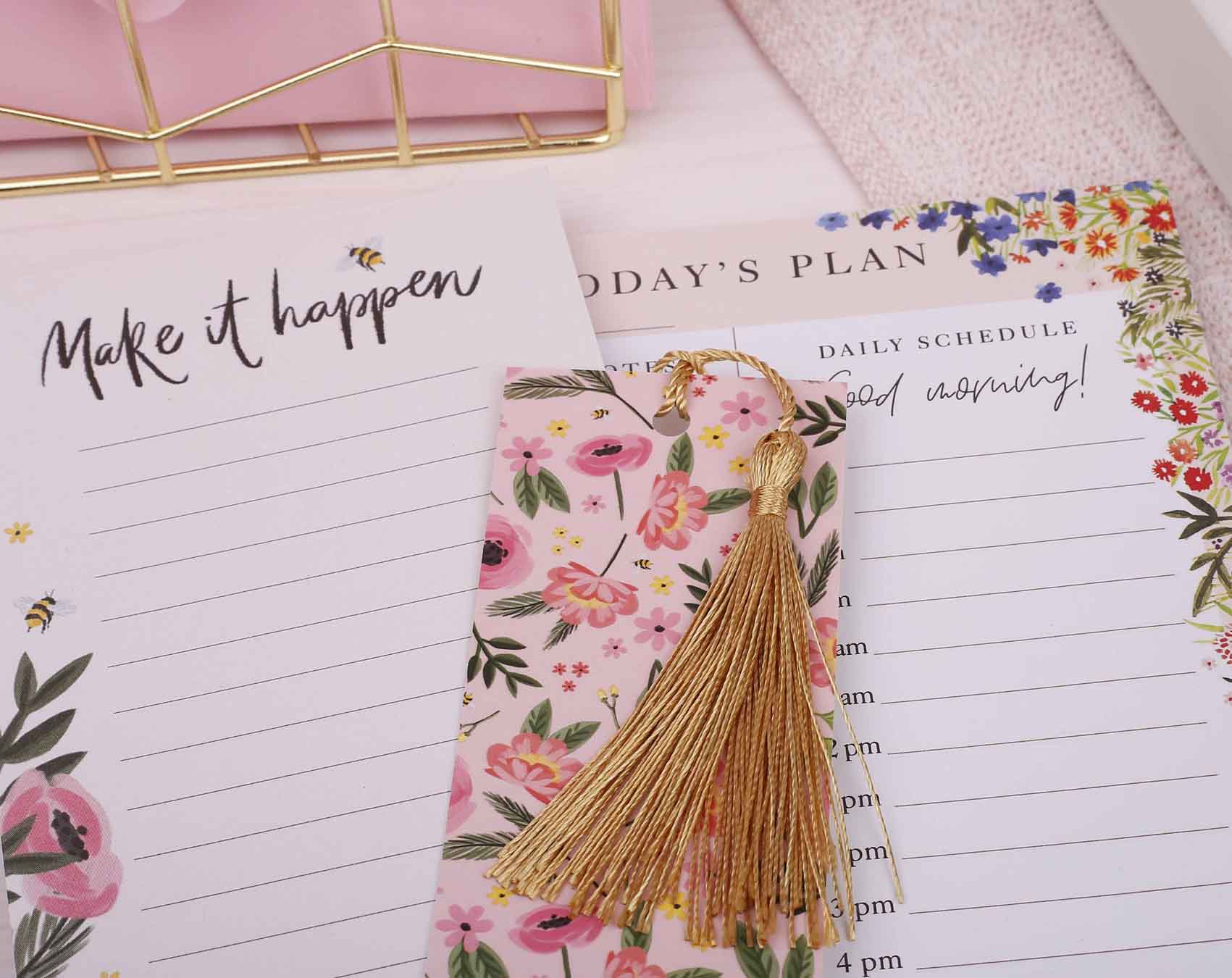 Pink Floral Stationery Gift Box. Notebooks & Notepads designed by Making Meadows