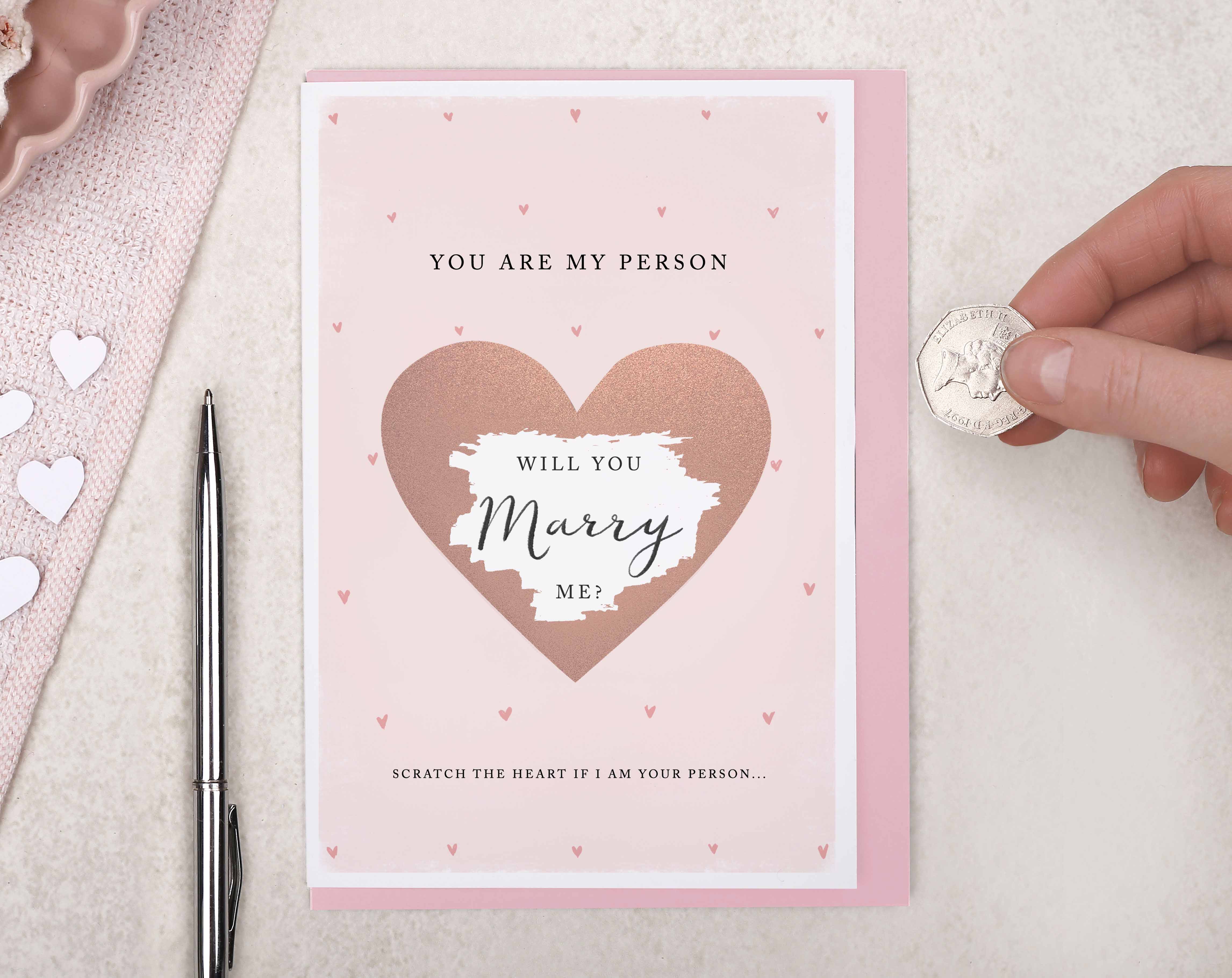 Pink Will You Marry Me Card. Greeting & Note Cards designed by Making Meadows