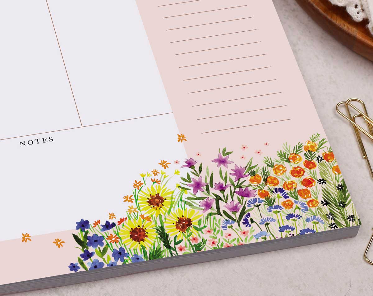 Floral Weekly Planner Desk Pad