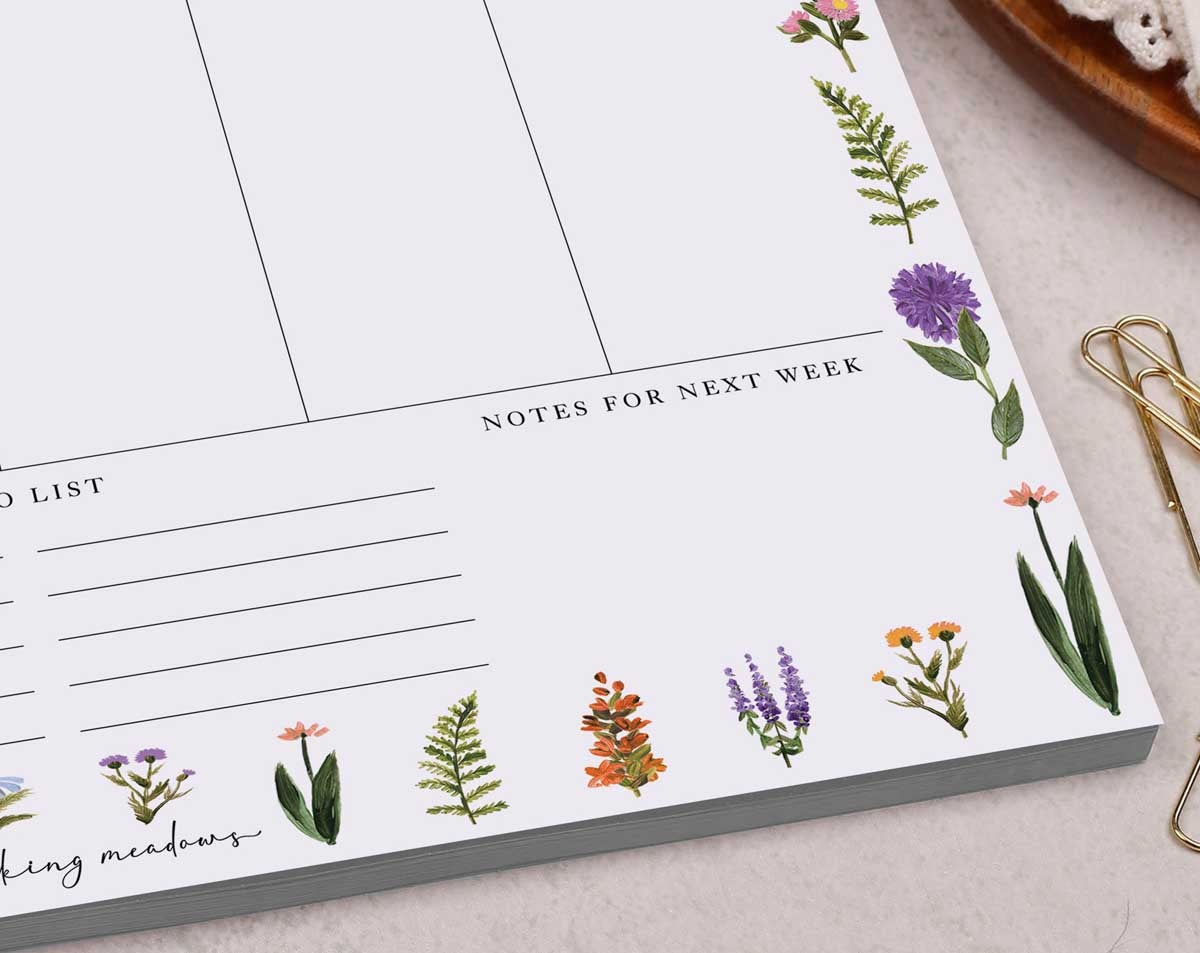 Wild Flowers Weekly Planner Desk Pad