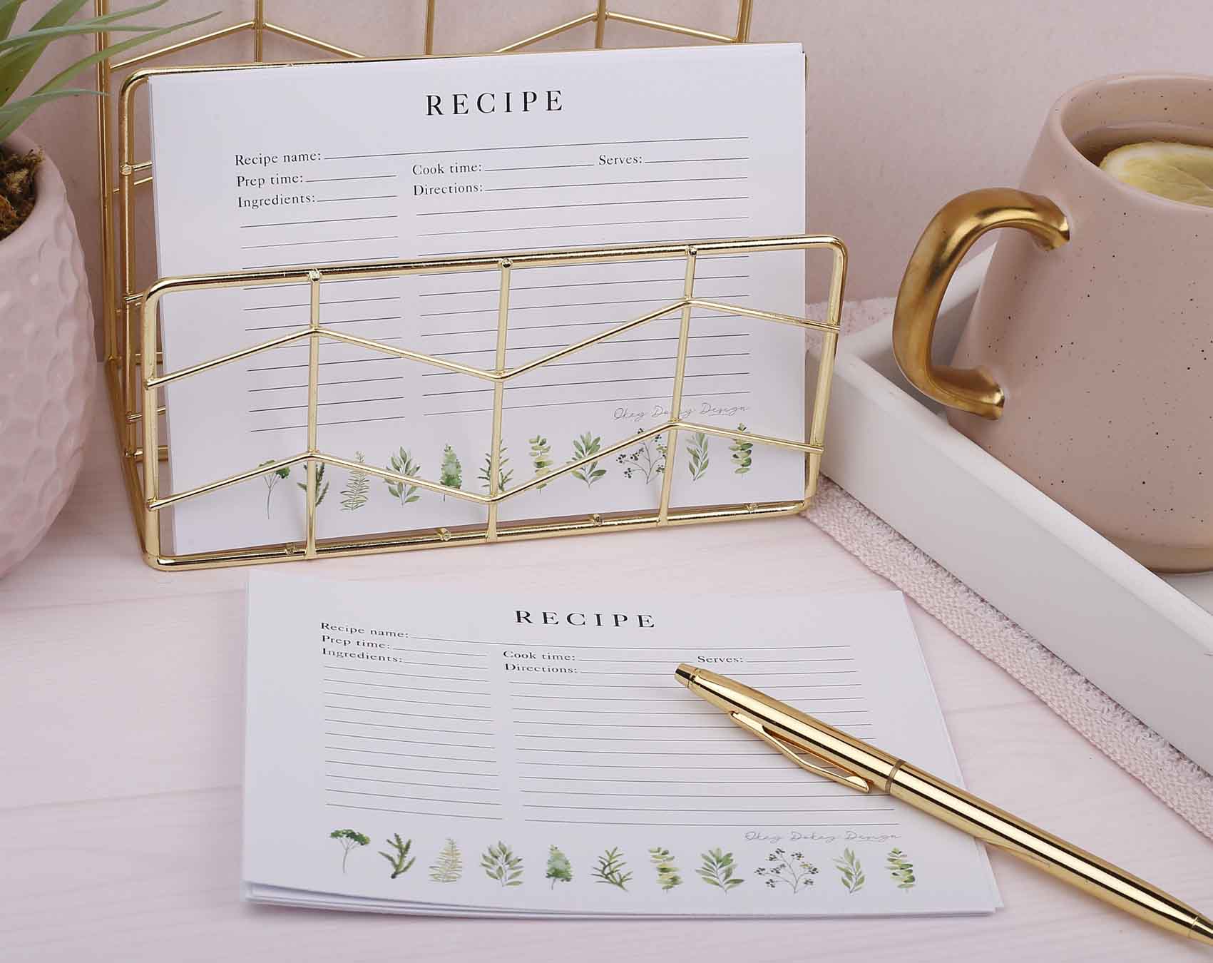 Botanical Recipe Cards