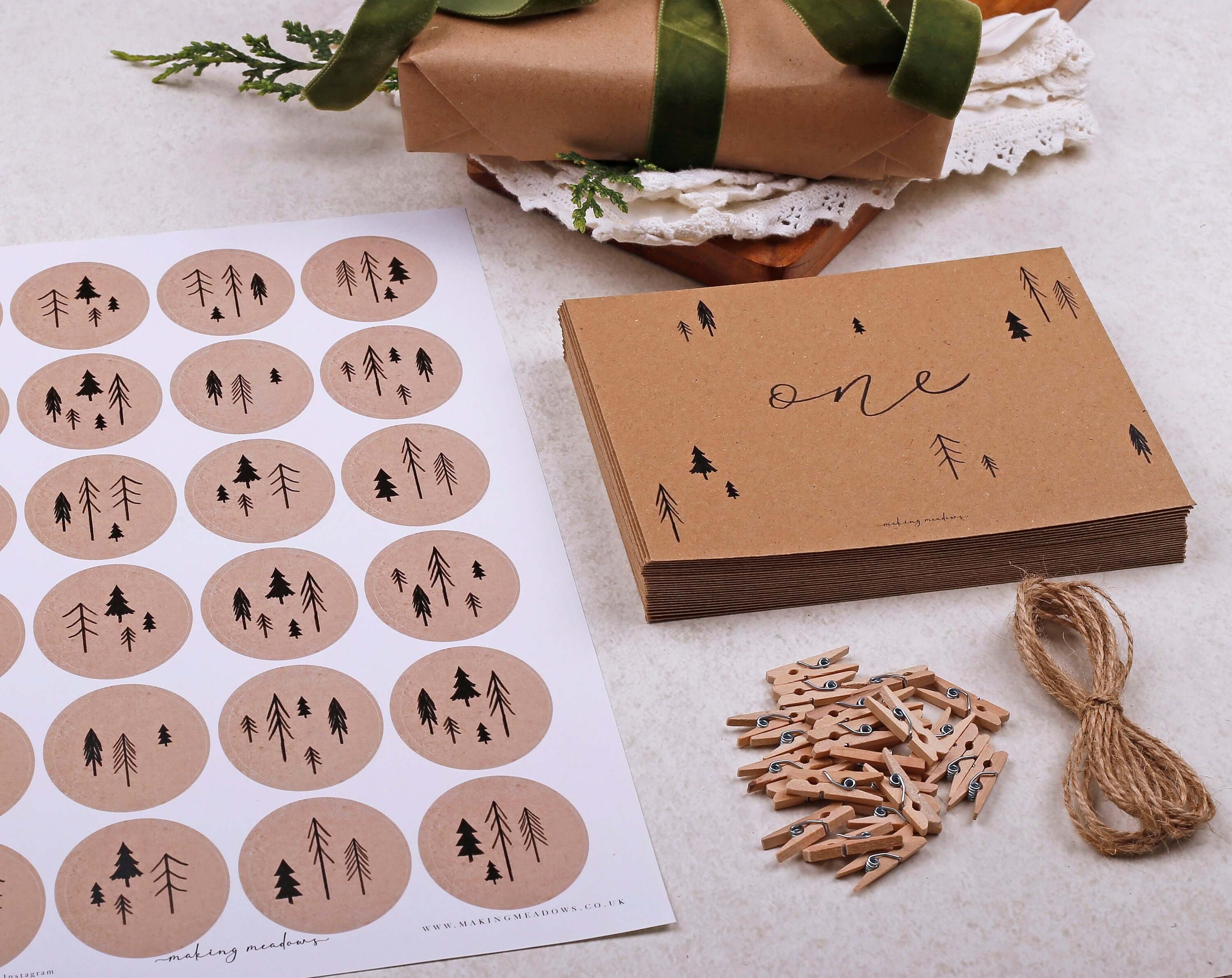 Rustic Christmas Advent Calendar Envelopes. Advent Calendars designed by Making Meadows