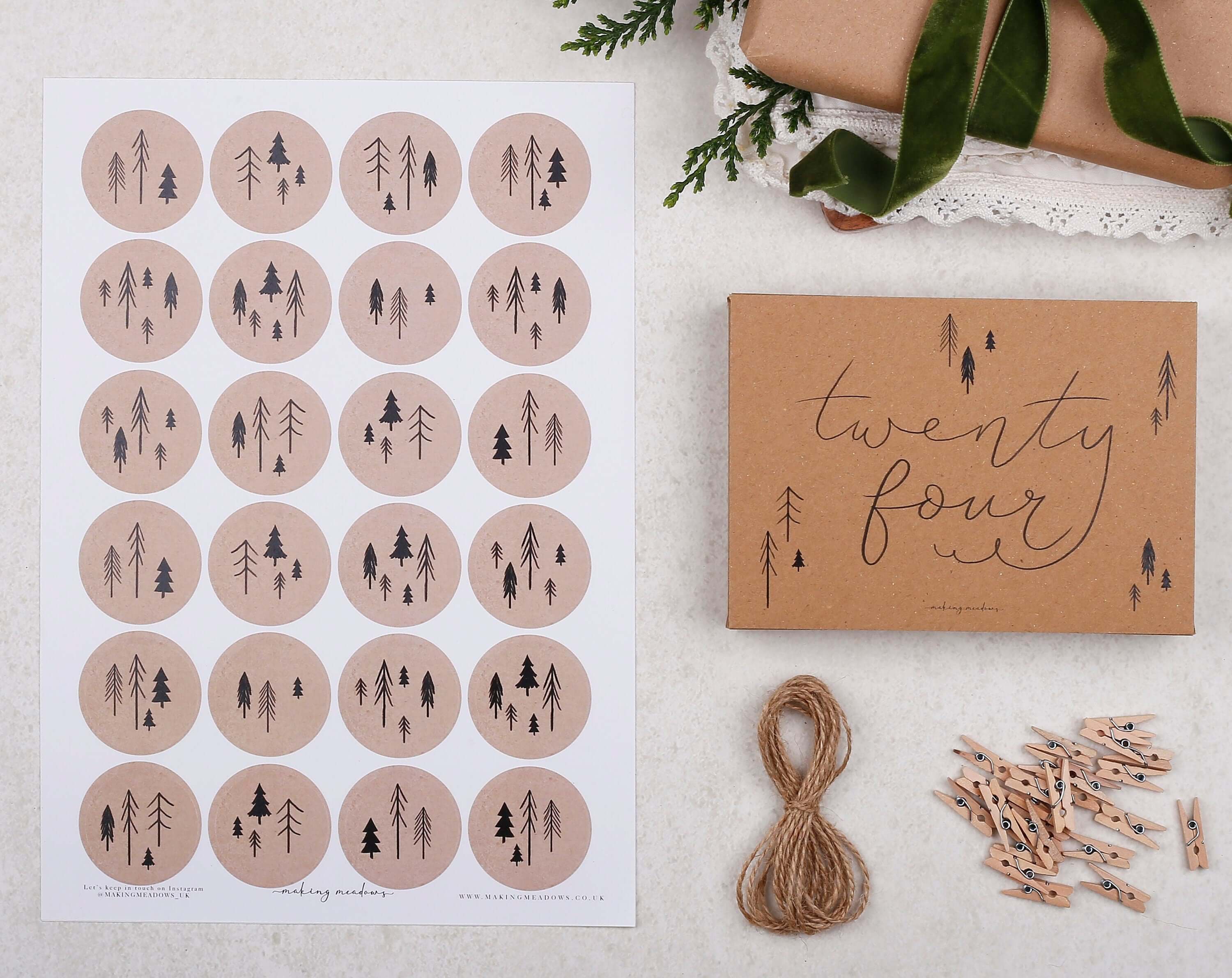 Rustic Christmas Advent Calendar Envelopes. Advent Calendars designed by Making Meadows
