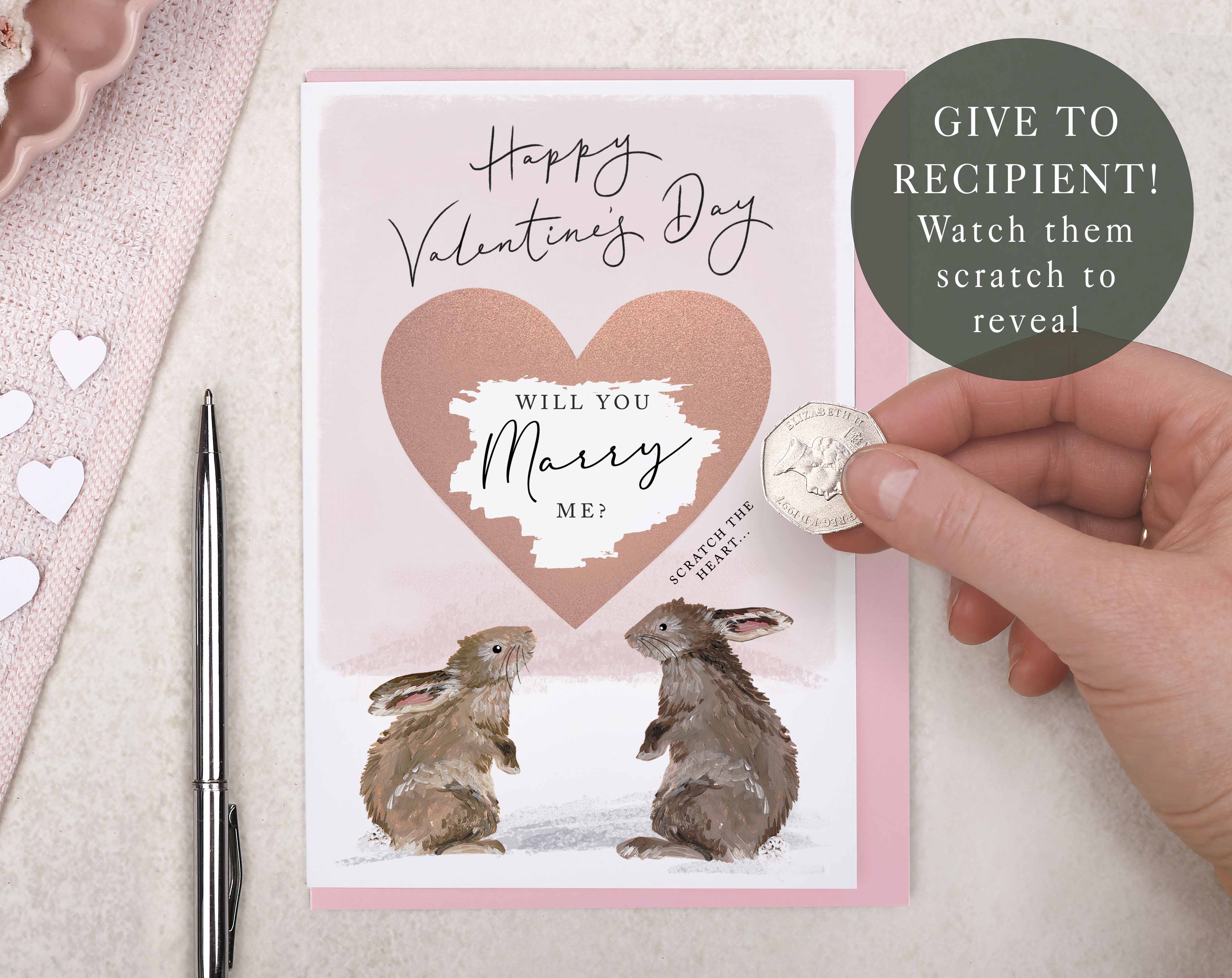 valentine 'will you marry me' scratch to reveal proposal card
