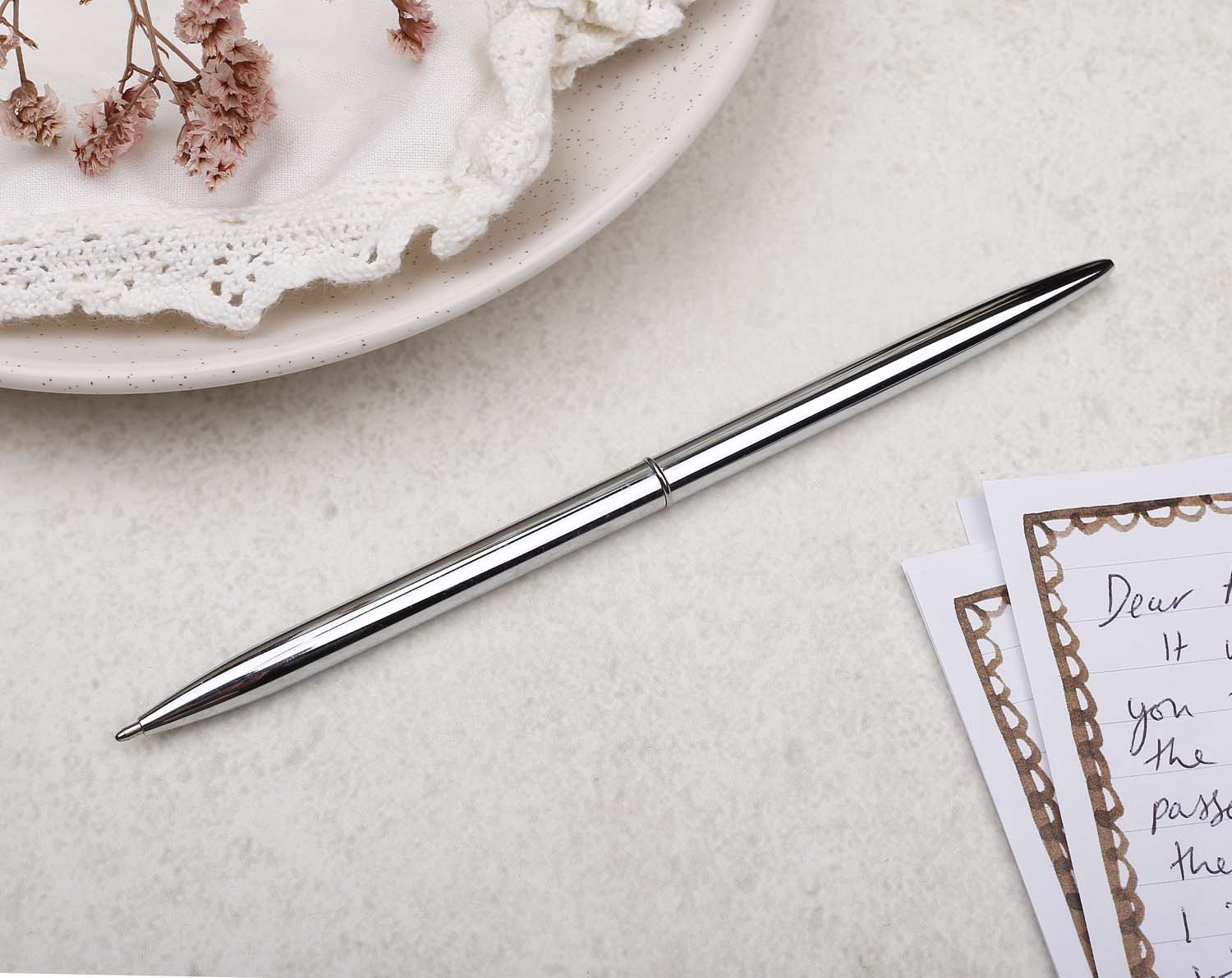 Silver Metal Ballpoint Pen. Pens designed by Making Meadows