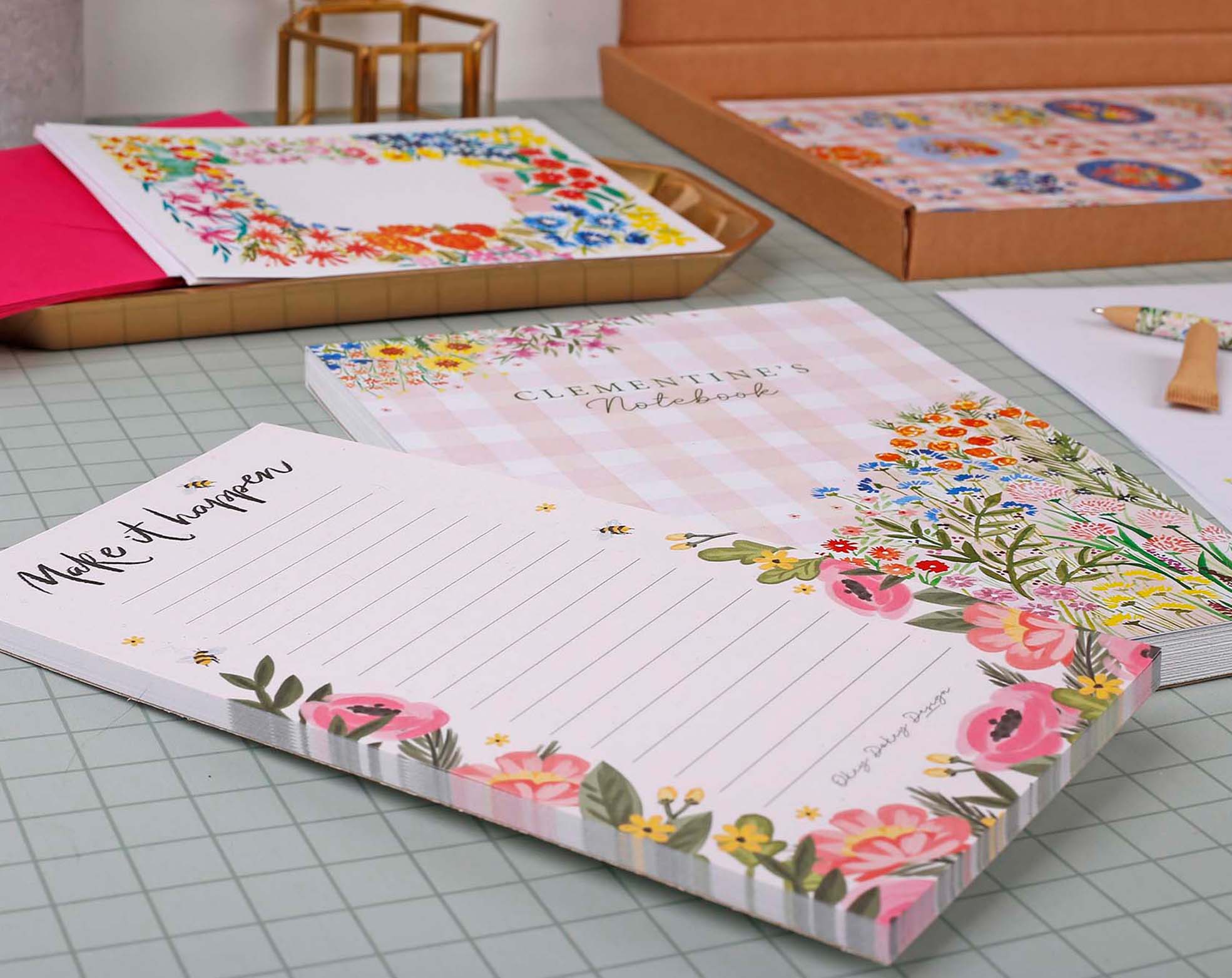Personalised Floral Stationery Box