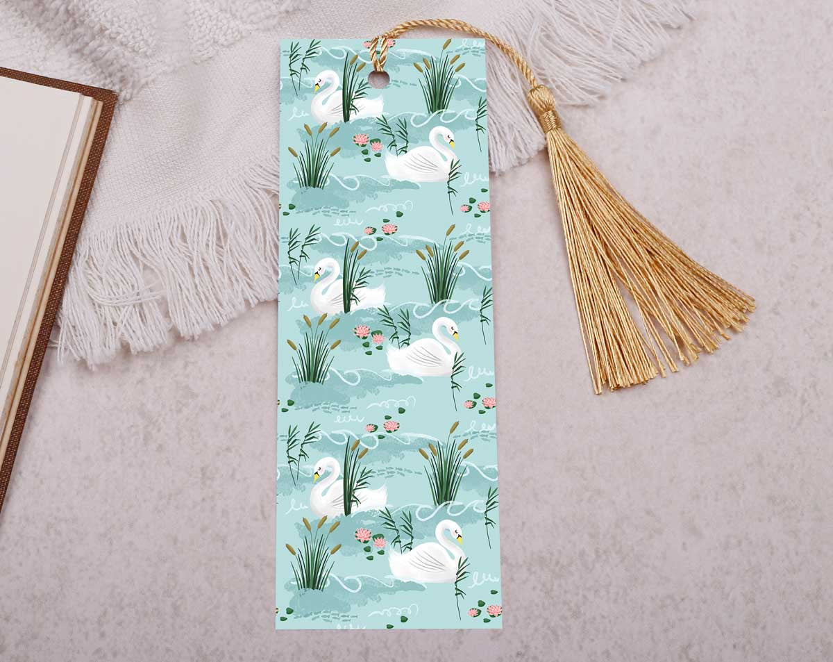 Swan Bookmark With Tassel. Bookmarks designed by Making Meadows