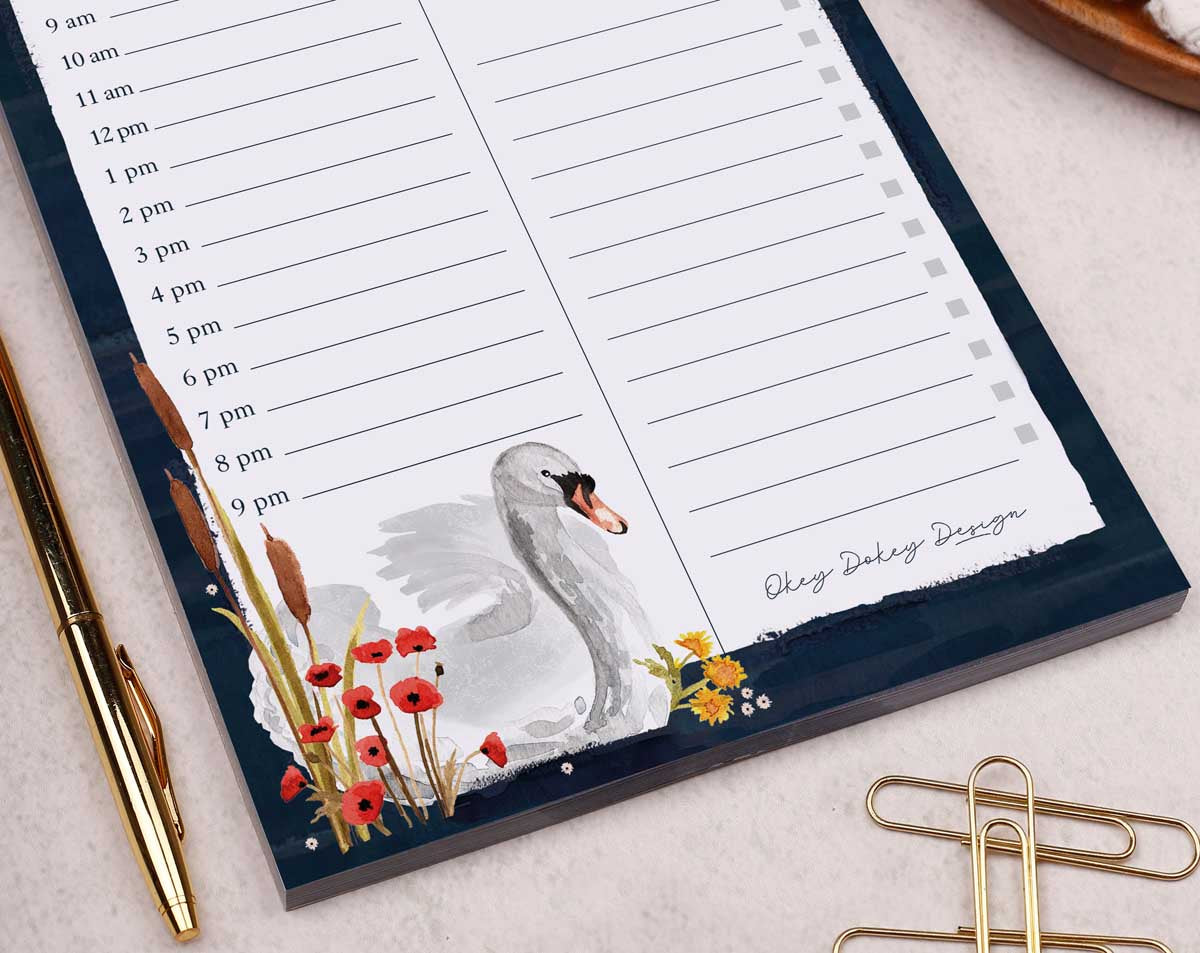 Swan Daily Planner Desk Pad. Desk Pads & Blotters designed by Making Meadows