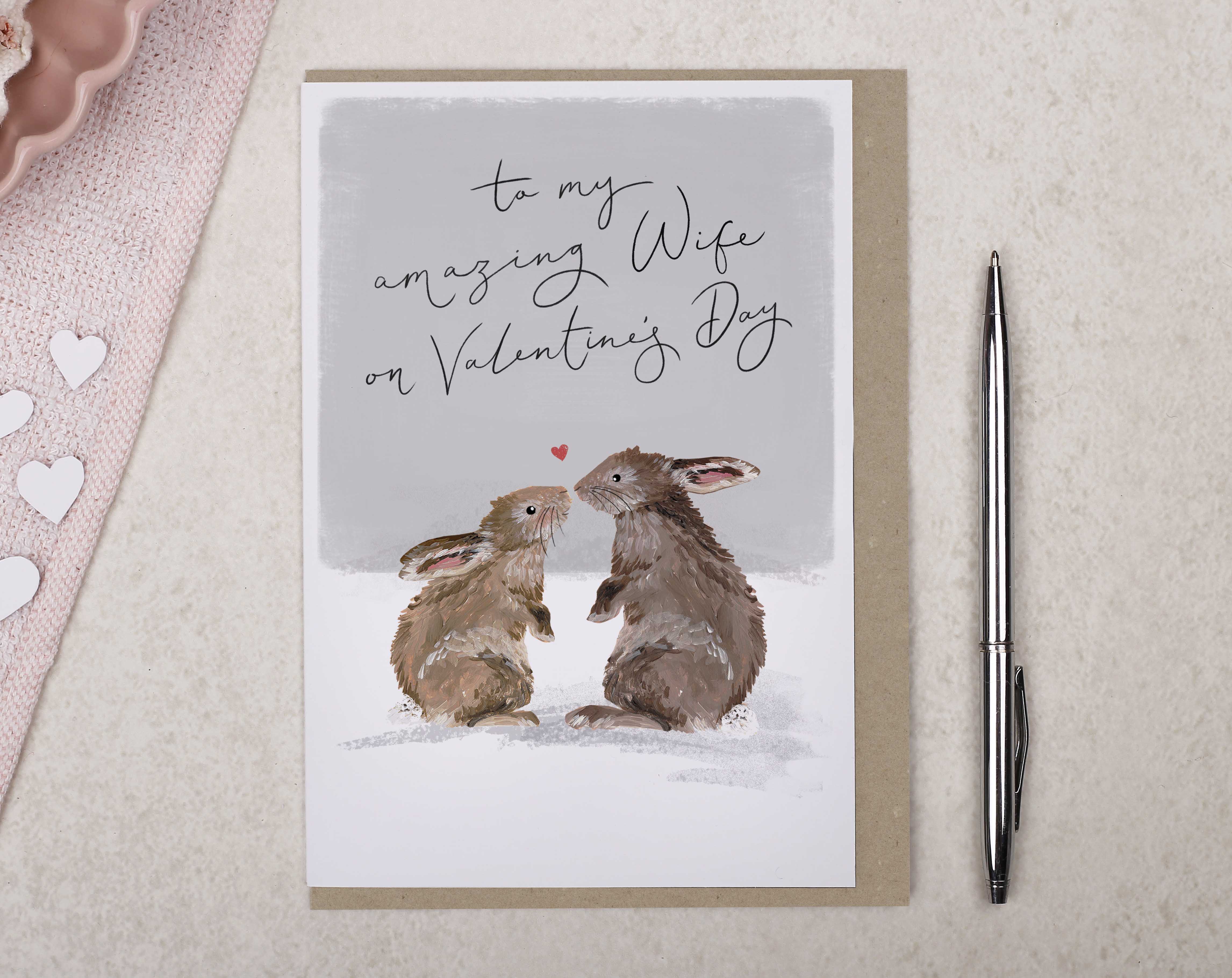 Rabbit Valentine Card For Wife