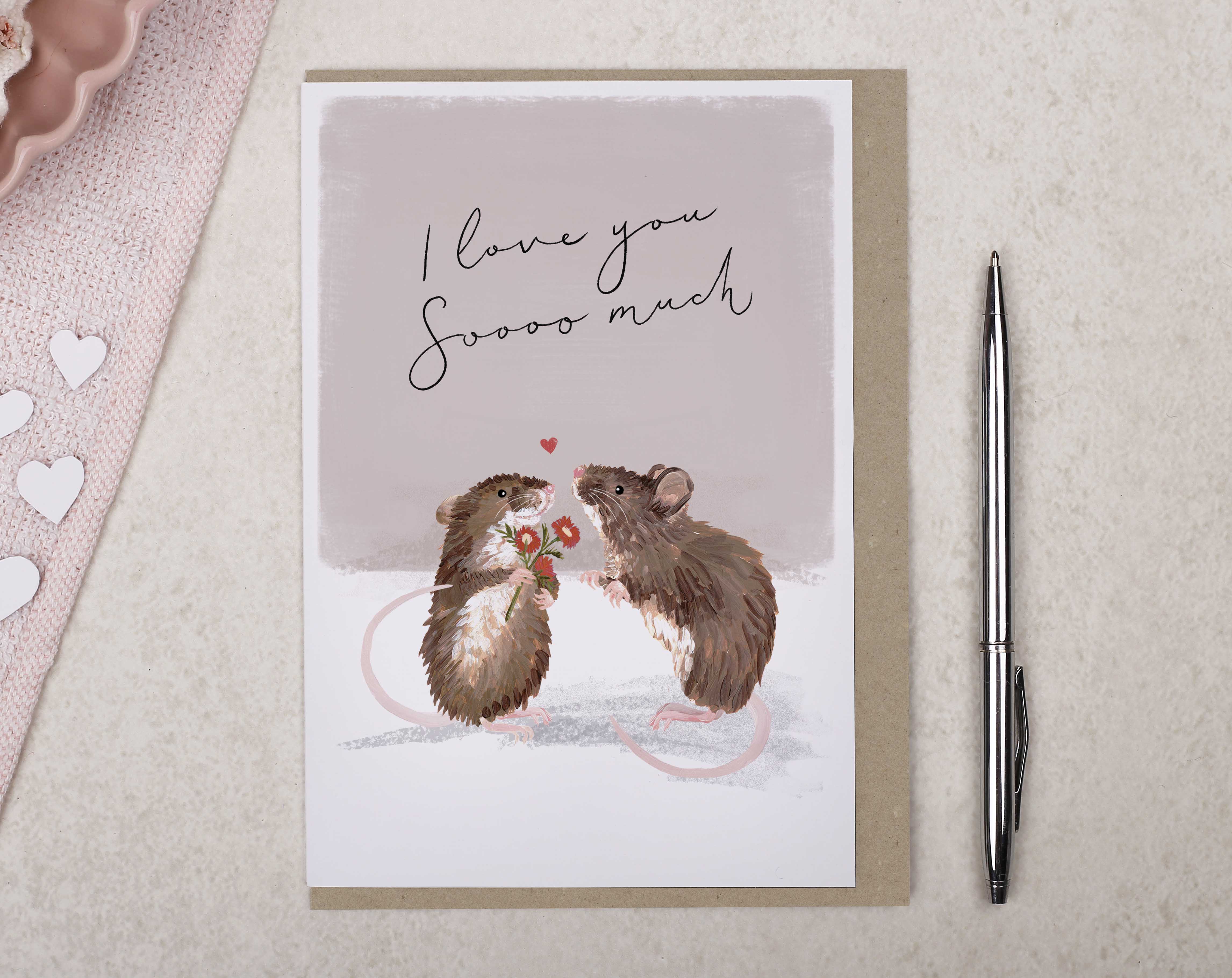 I Love You Mouse Valentine Card