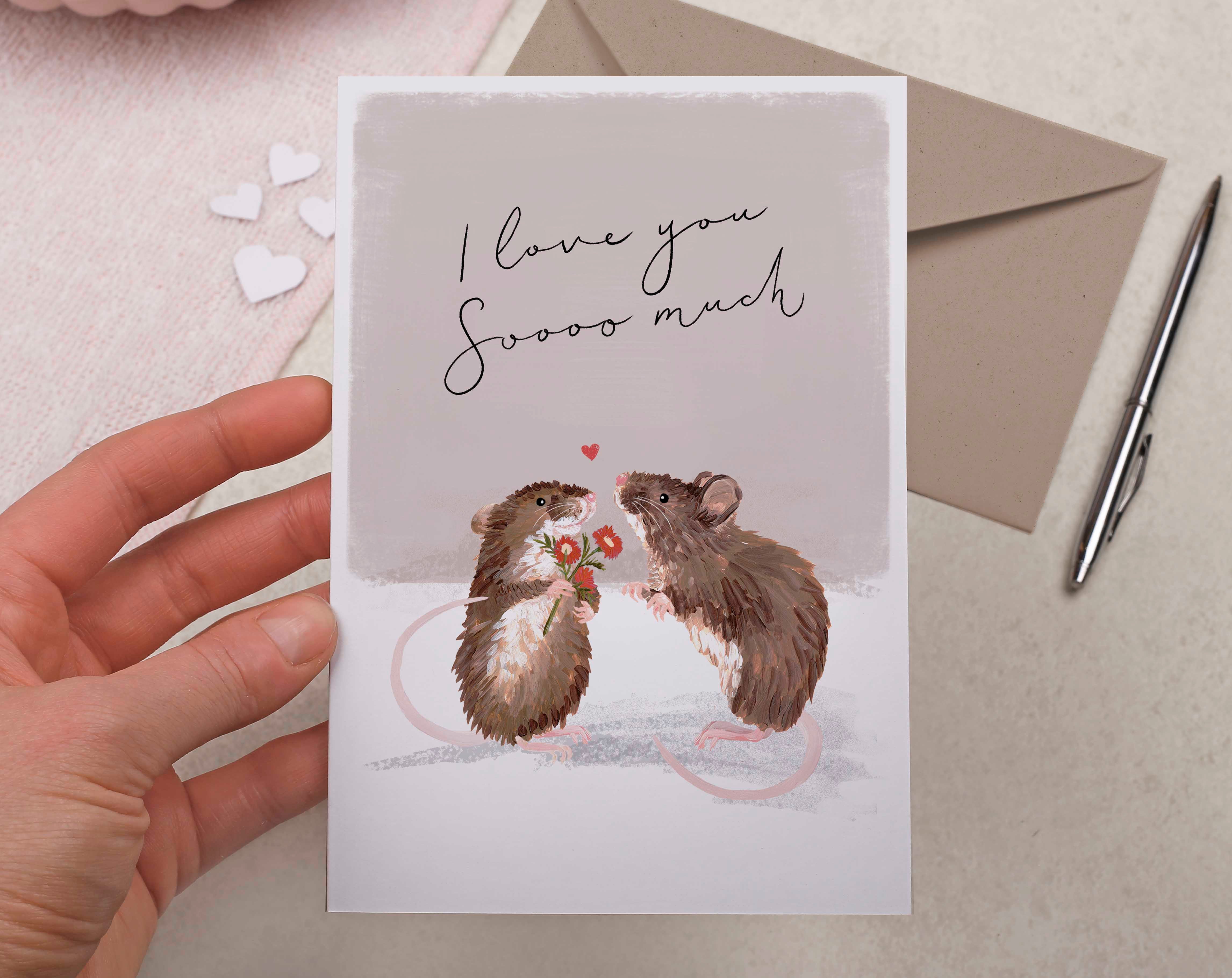 I Love You Mouse Valentine Card
