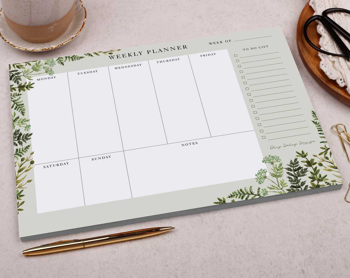 Botanical Weekly Planner Desk Pad