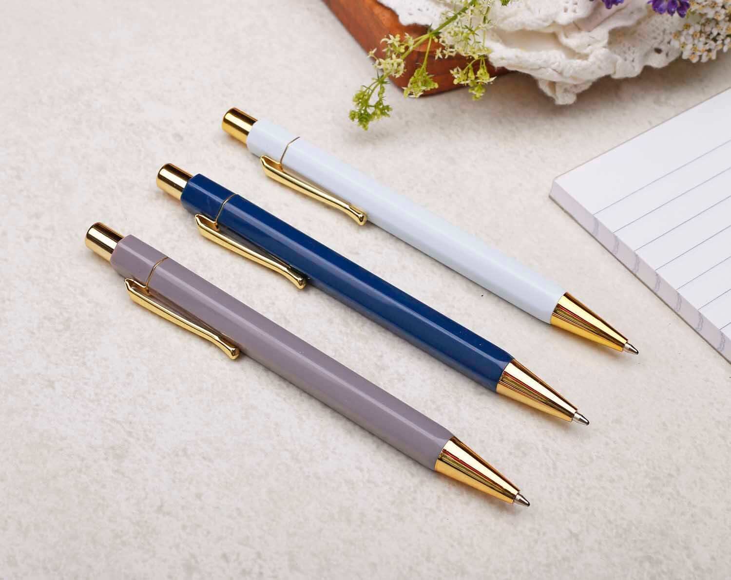White & Gold Ballpoint Pen. Pens designed by Making Meadows