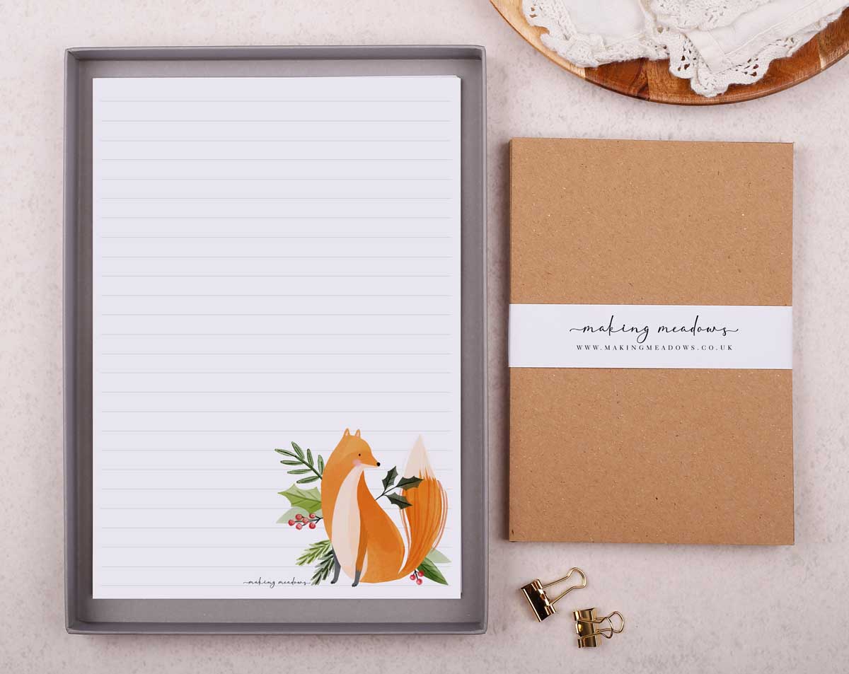 Woodland Animal Writing Paper Gift Box. Stationery designed by Making Meadows