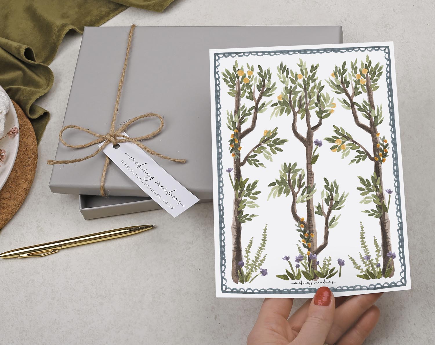 Double Sided A5 Writing Paper With Botanical Tree