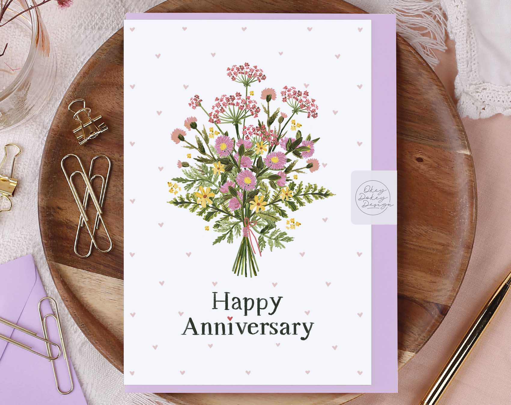 Meadow Flowers Happy Anniversary Card