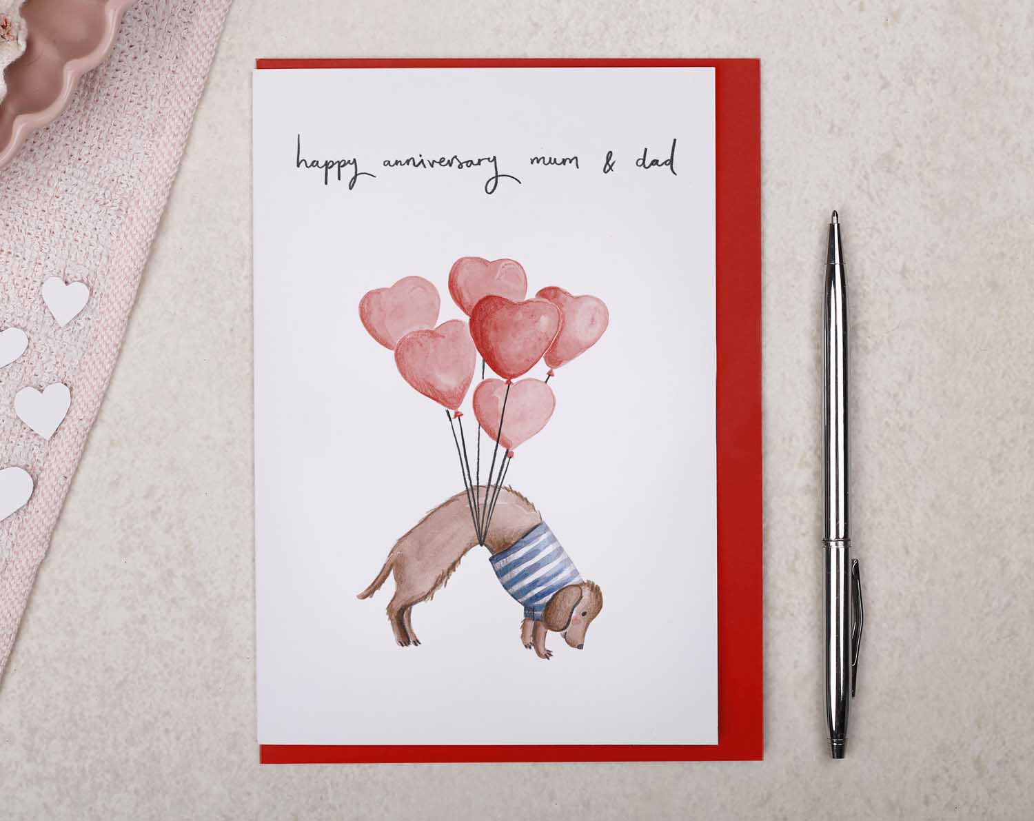 Sausage Dog Mum & Dad Anniversary Card
