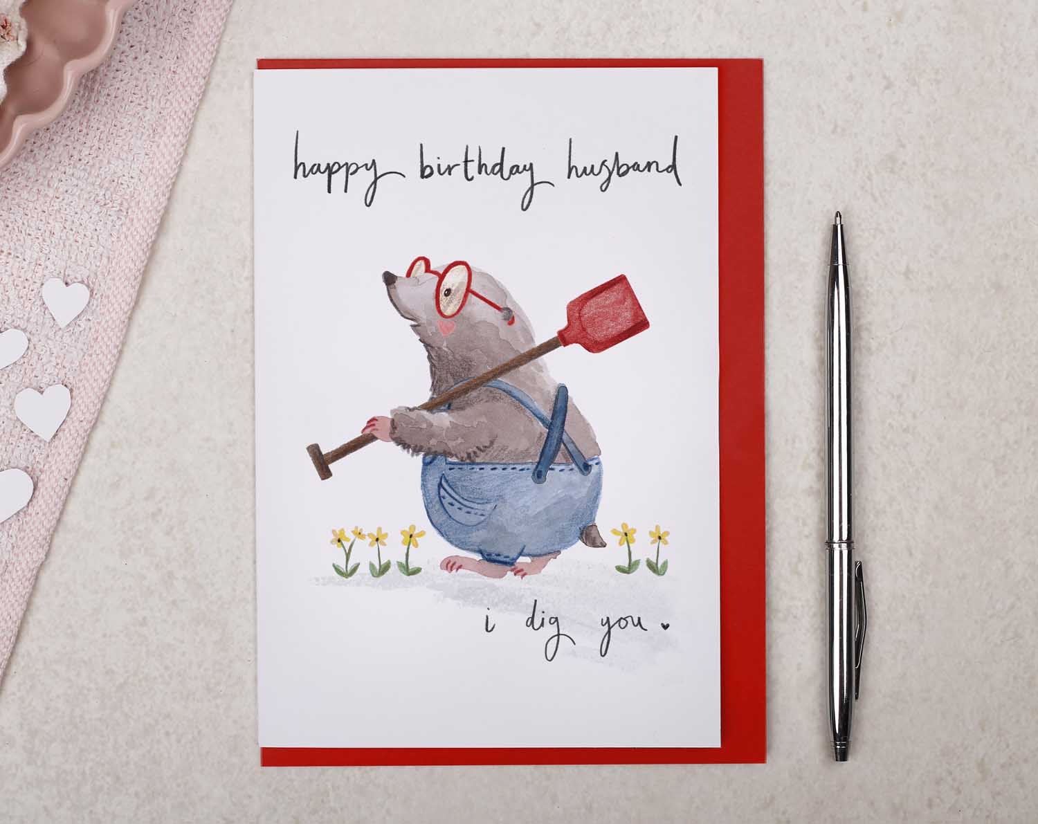 Mole Husband Happy Birthday Card