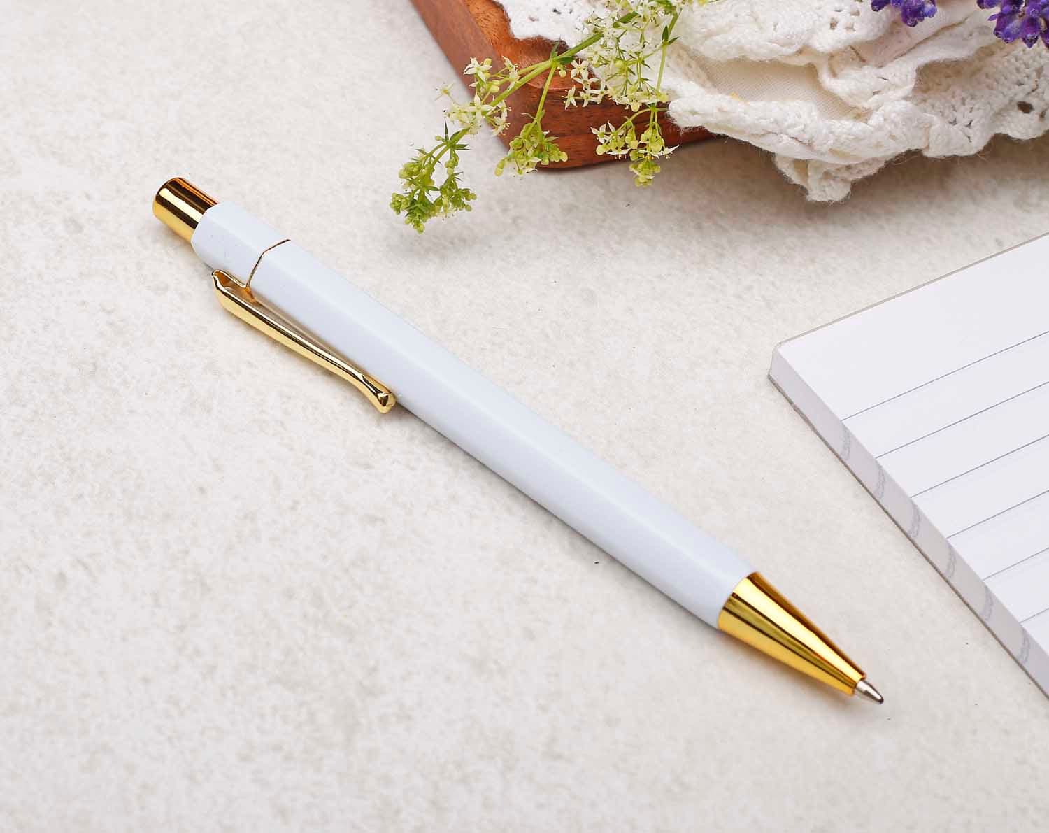 White & Gold Ballpoint Pen