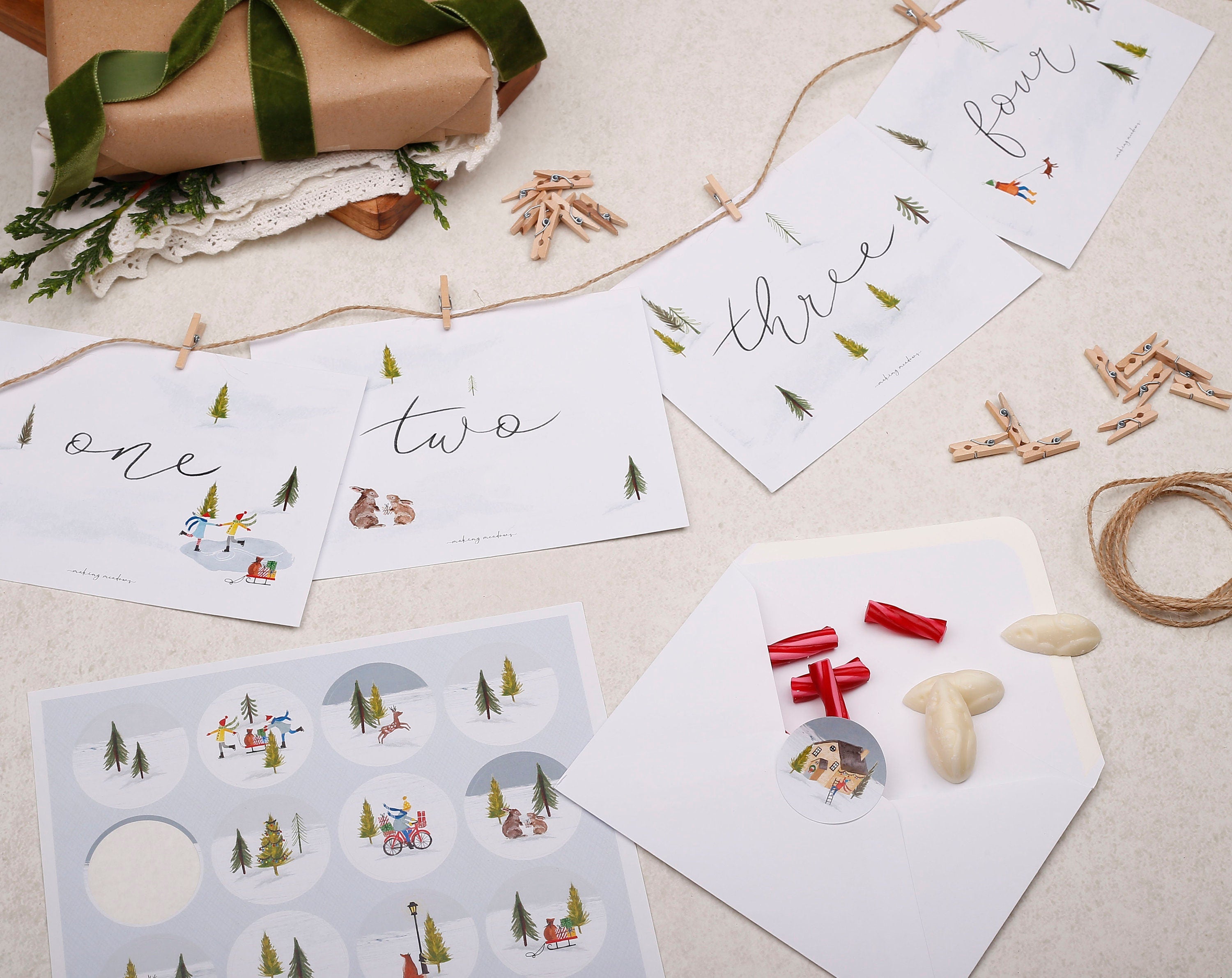 Children's Christmas Advent Calendar Envelopes