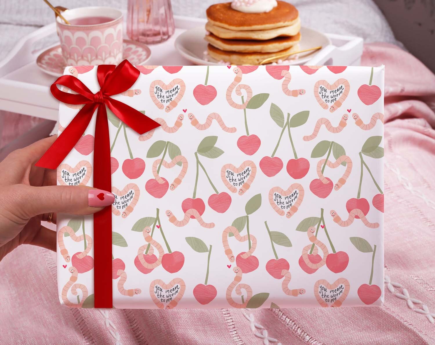 Cherry Gift Wrapping Paper for Her Or Him