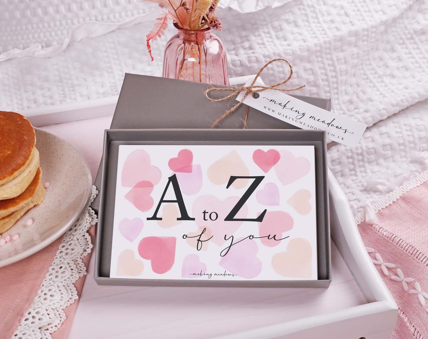 A to Z of You Pink Heart Cards In A Gift Box Set