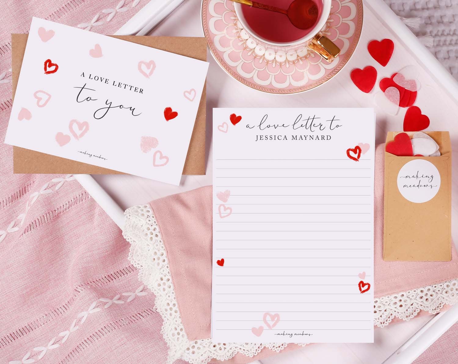Personalised Love Letter With Heart Confetti